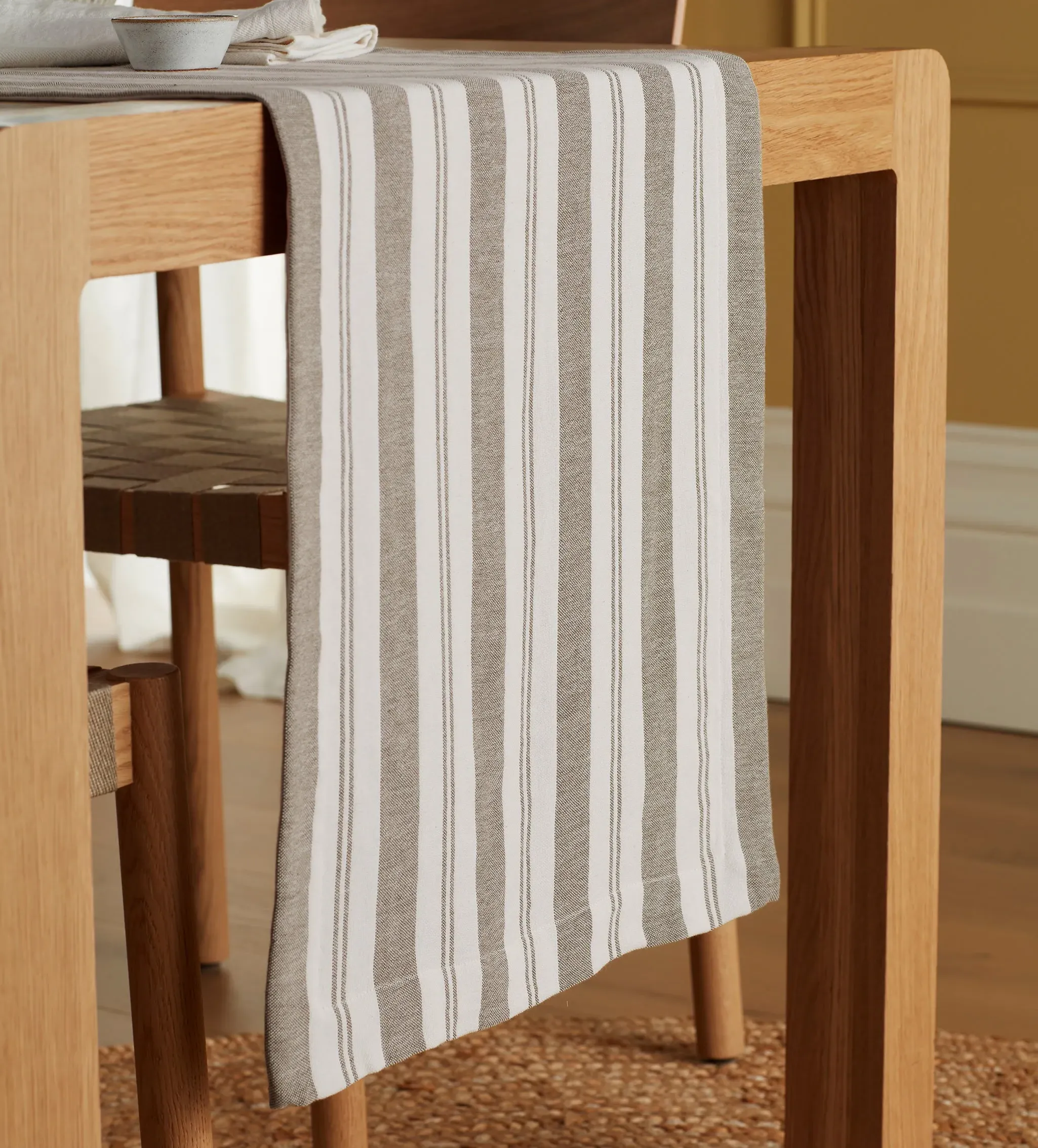 Isaac Cotton Table Runner - Taupe product