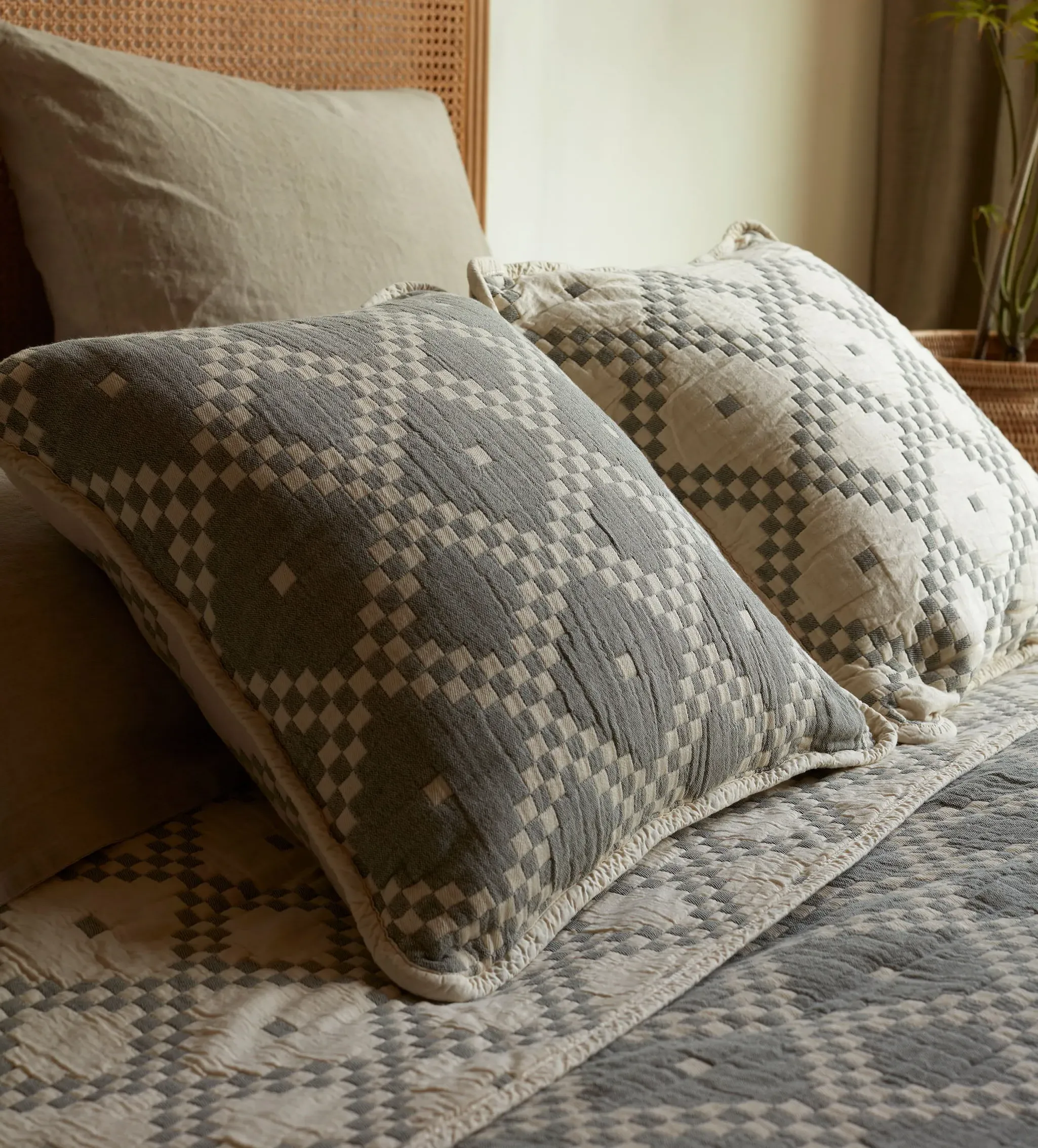Jodie Reversible Cushion Cover - Olive Green, Cotton product