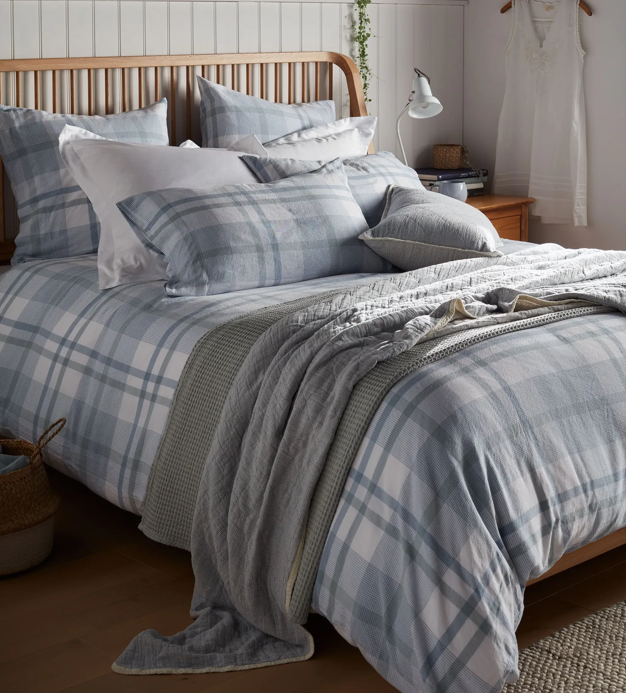 Lauren Check Duvet Cover - White, Cotton product