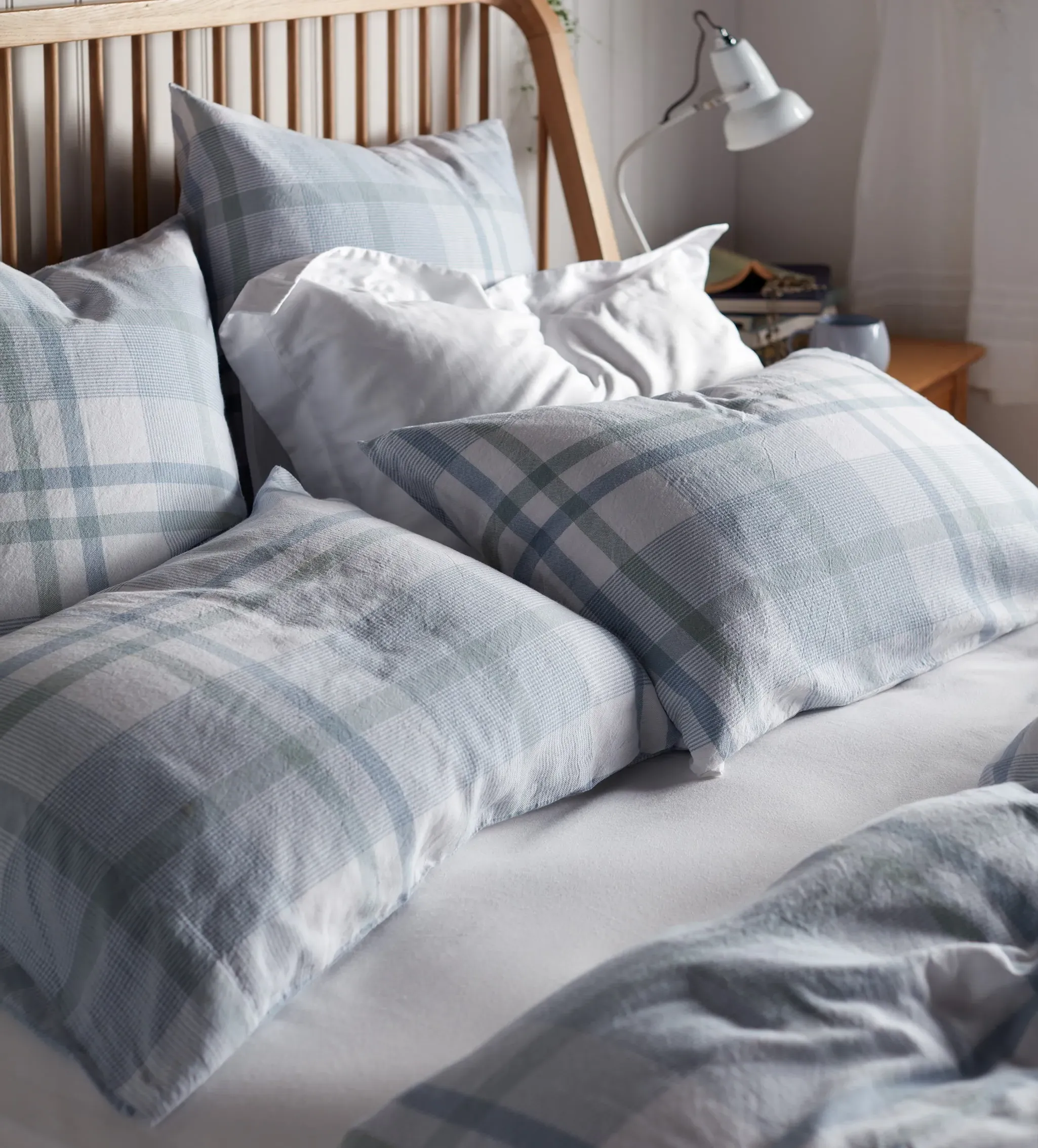Lauren Check Housewife Pillowcase - White, Cotton product