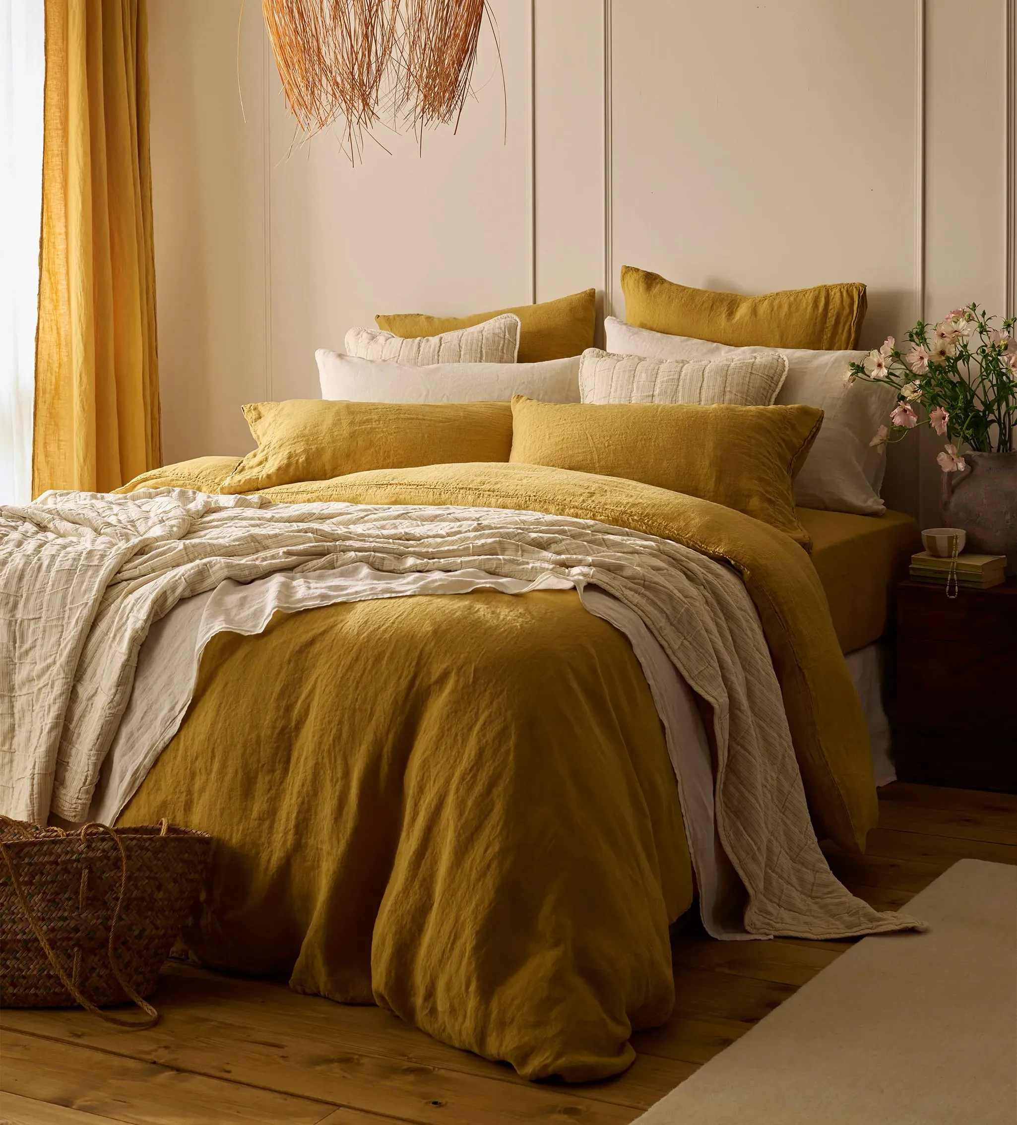 Linen Duvet Cover - Honey Yellow, Linen product