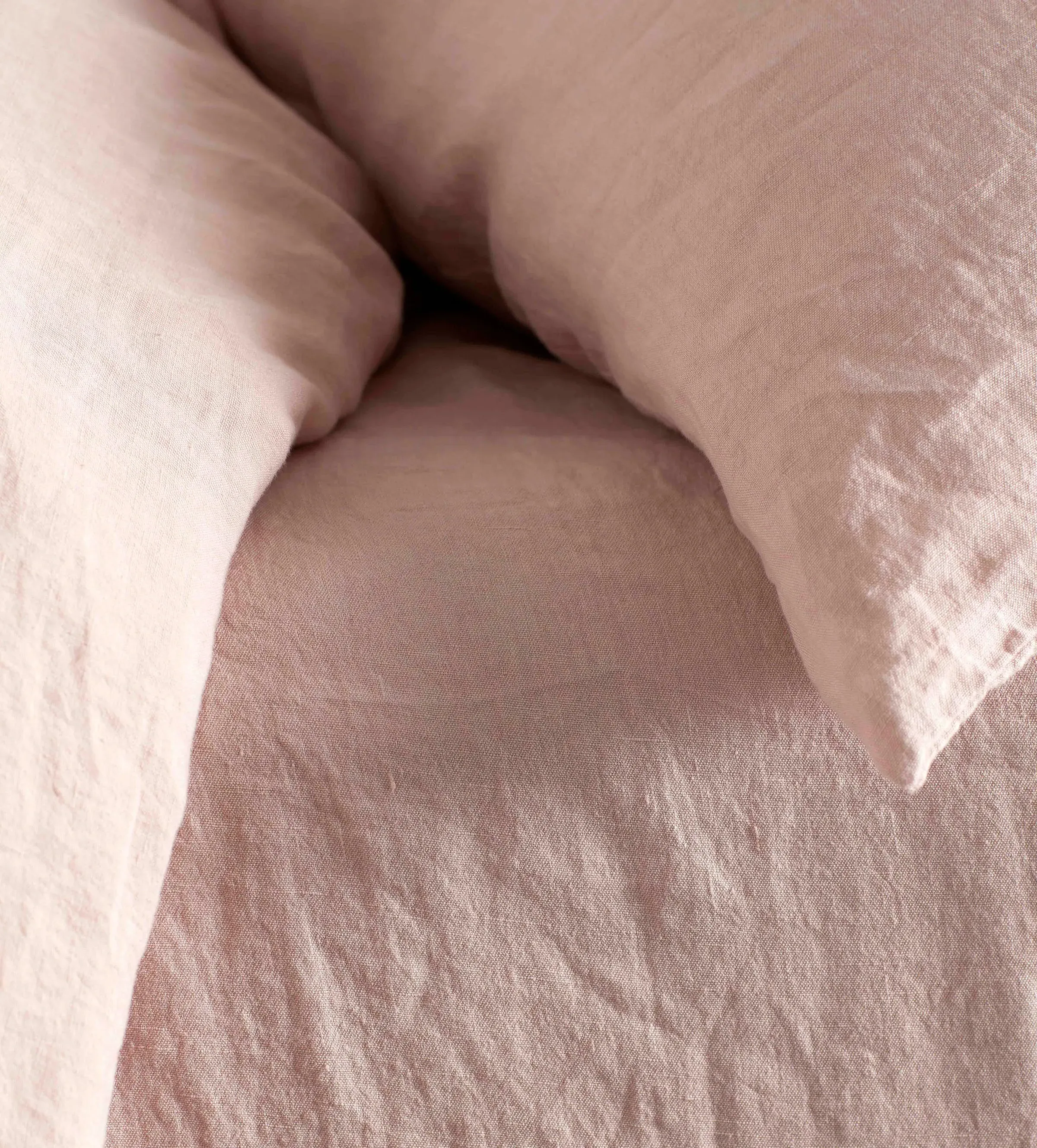 Linen Fitted Sheet - Blush Pink product