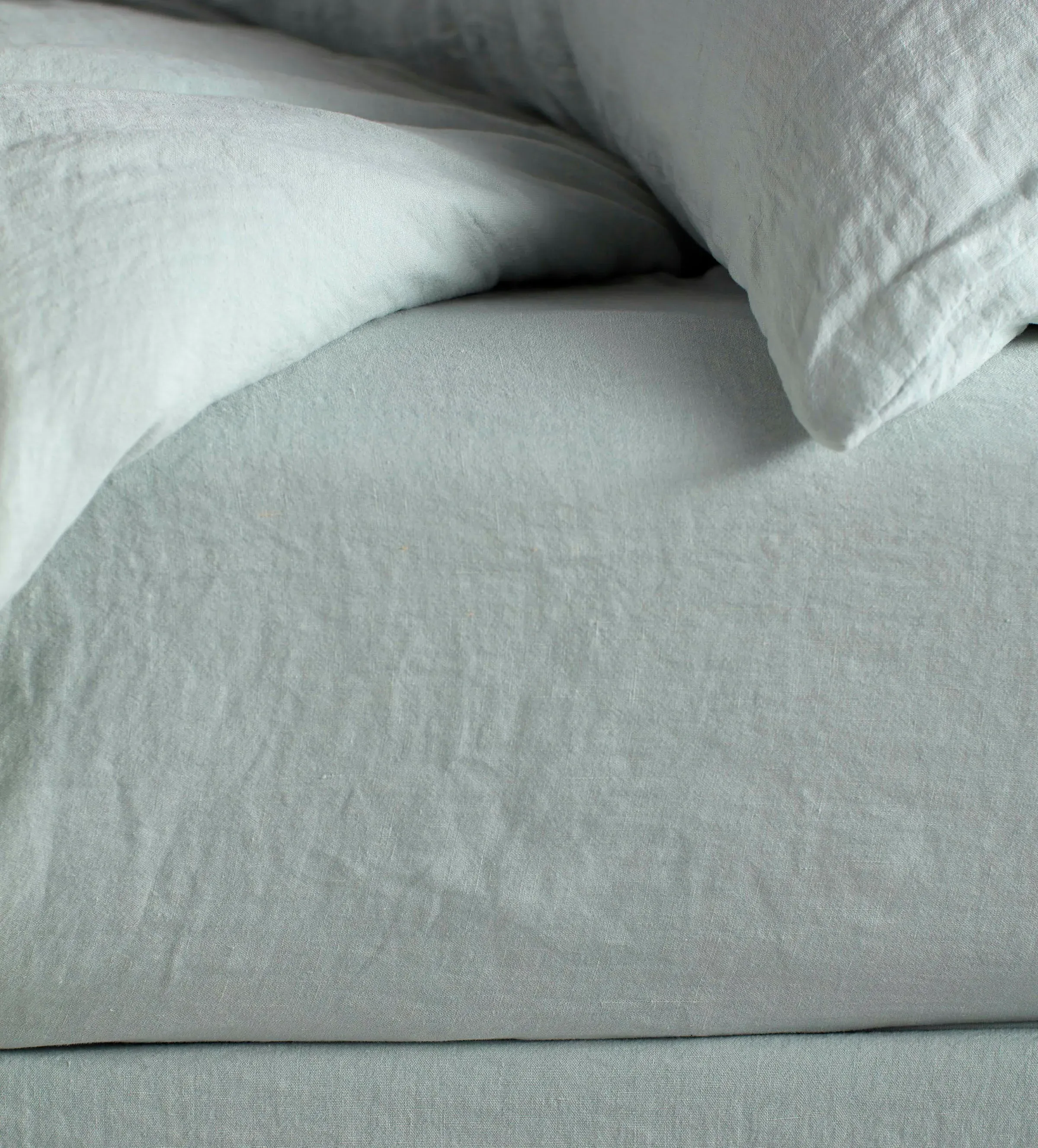 Linen Fitted Sheet - Duck Egg product