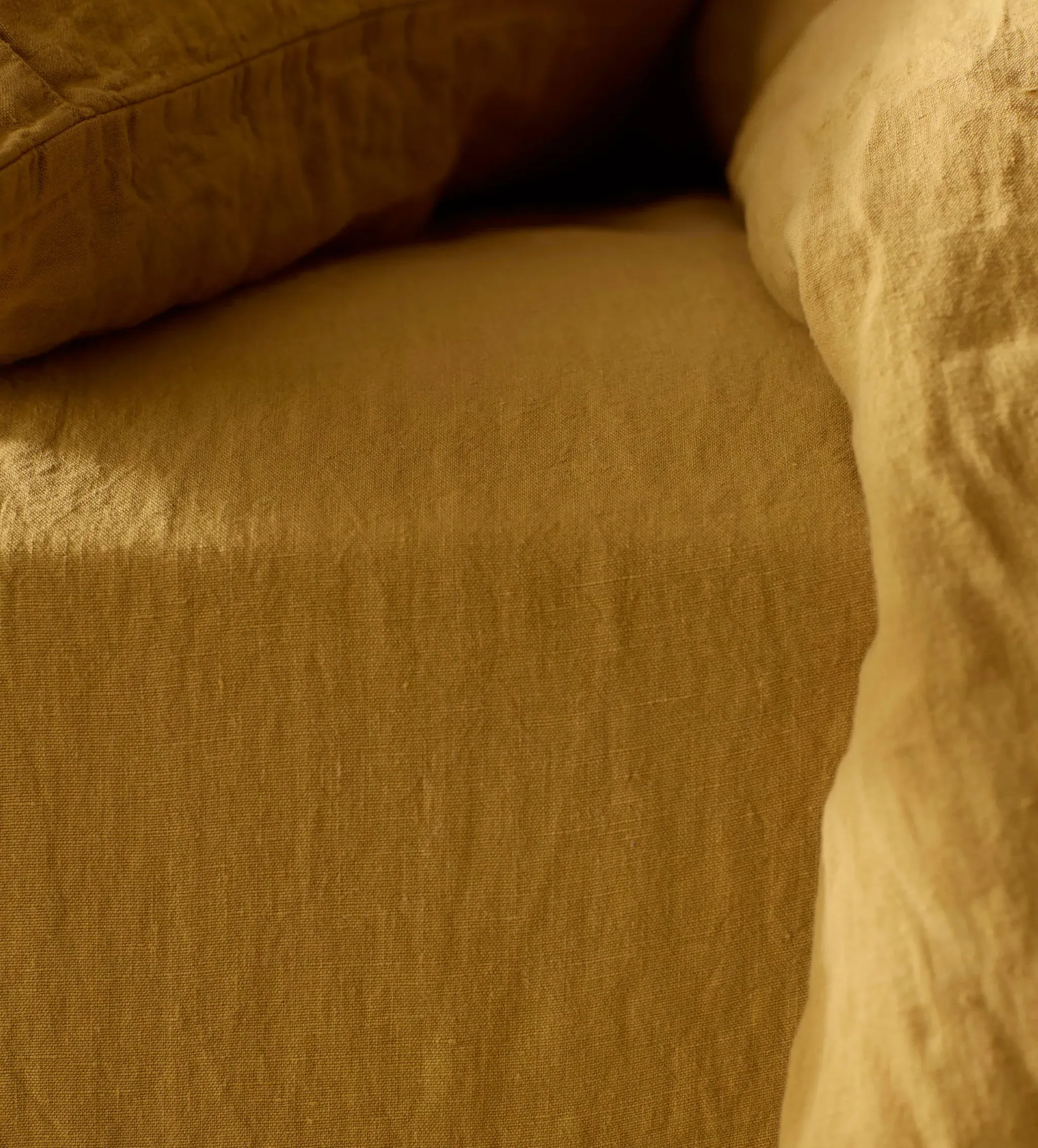 Linen Fitted Sheet - Honey Yellow, Linen product