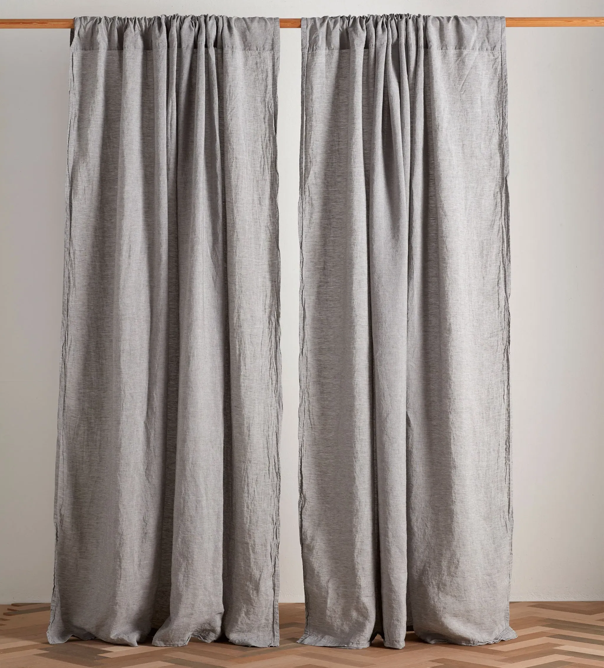 Loop Top Single Curtain - Flint Grey, 100% Linen product