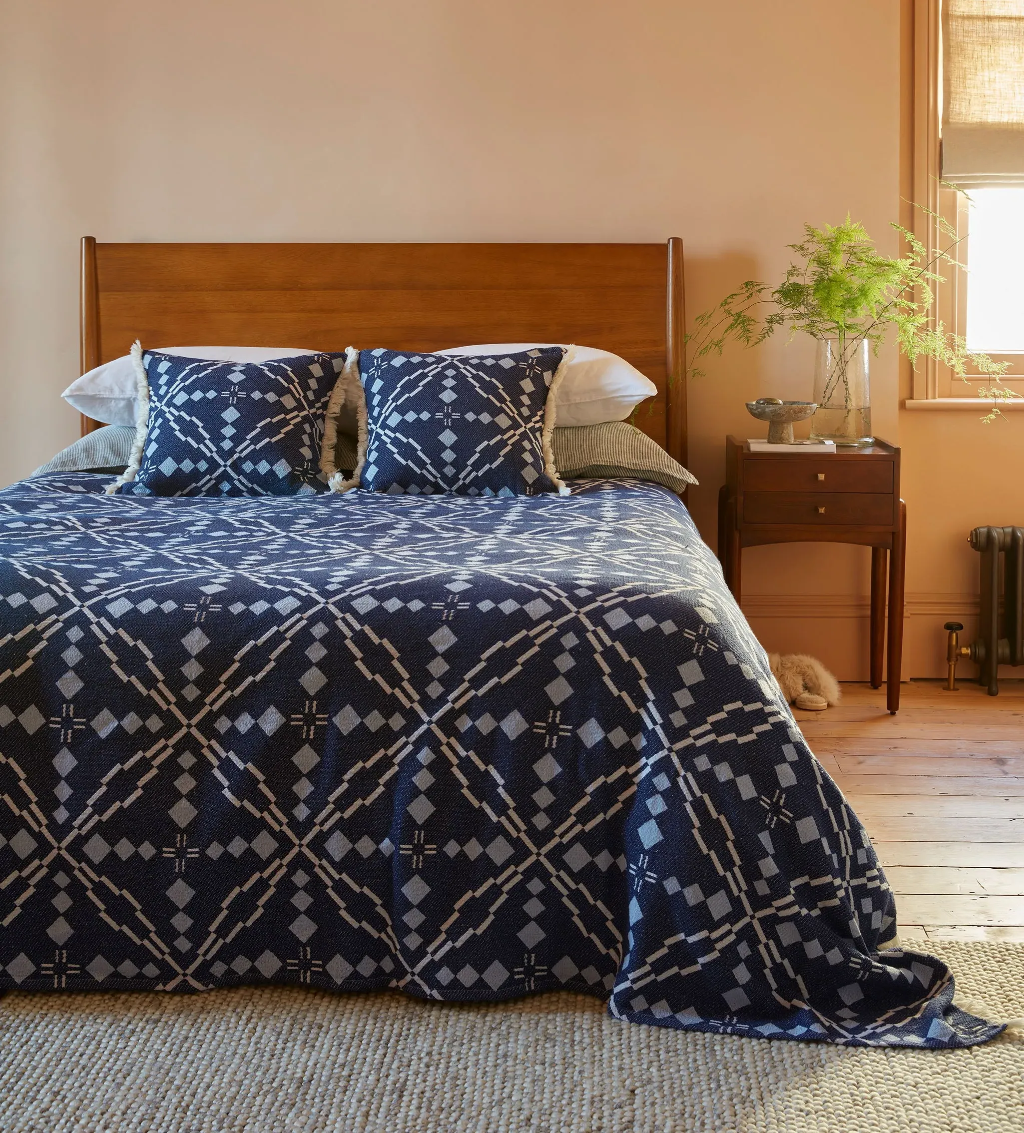 Marjorie Blanket - Navy Blue, Cotton product