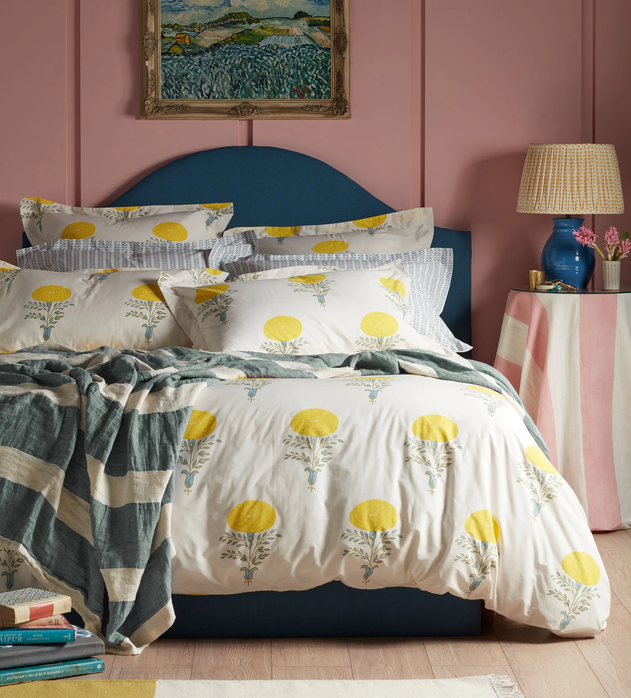 Molly Mahon Marigold Duvet Cover - Off White, Cotton product