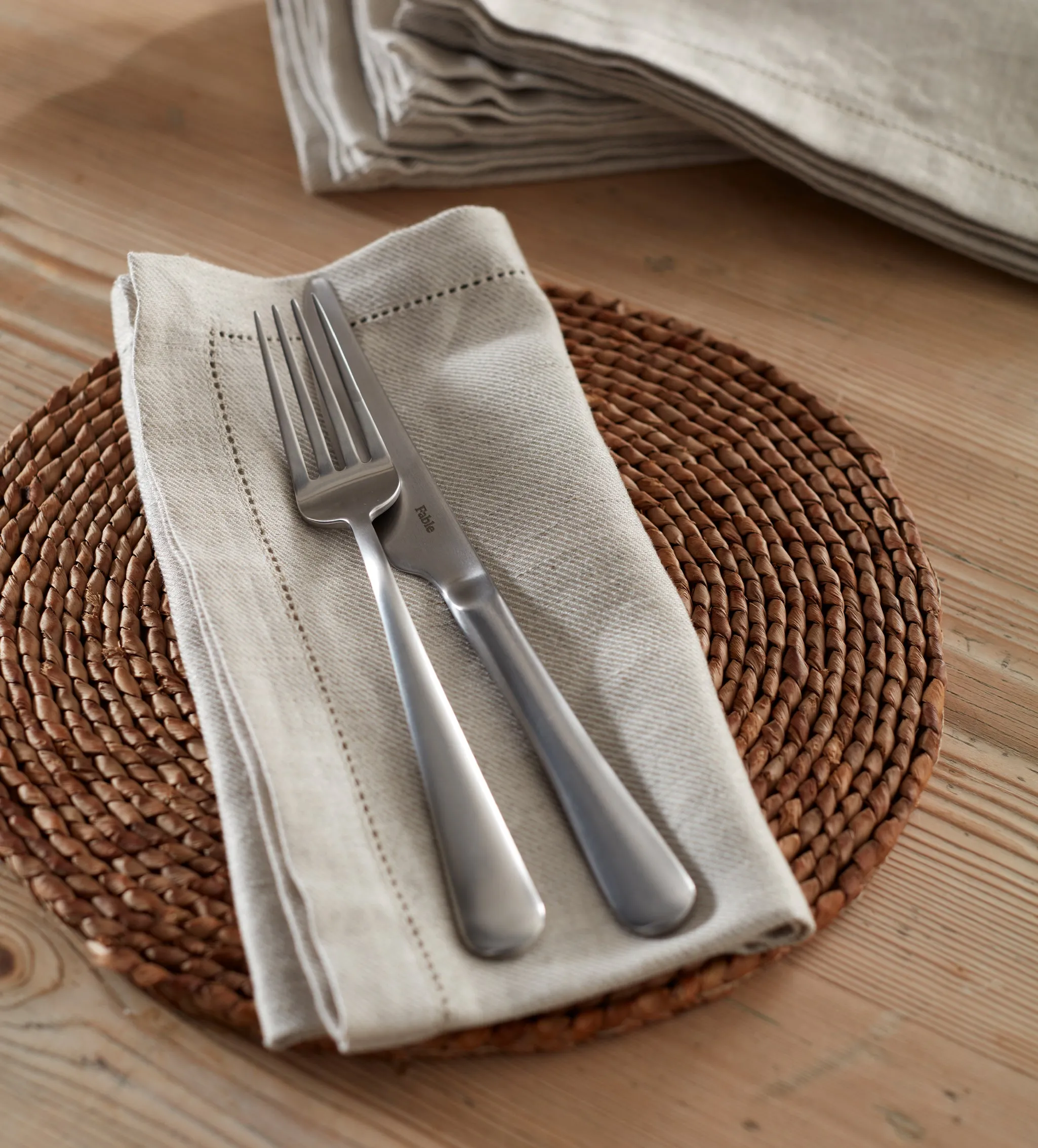 Natural Cotton Linen Napkins Set of 4 - Natural product