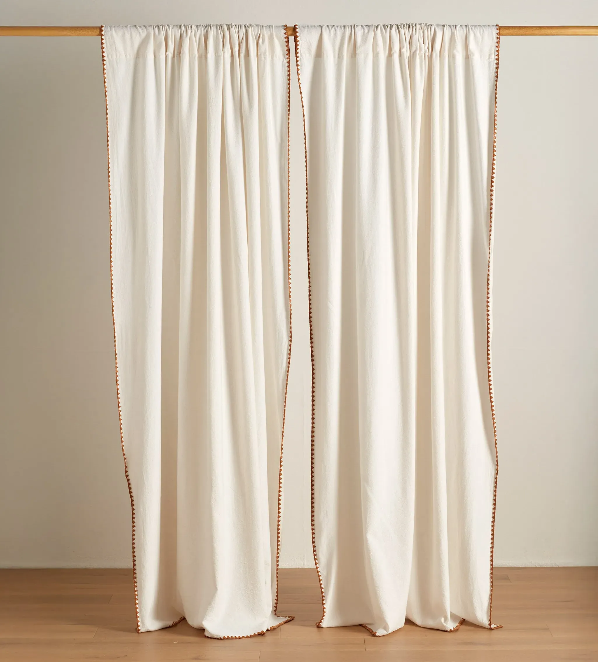 Nova Loop Top Curtain Pair - Off White, Cotton product