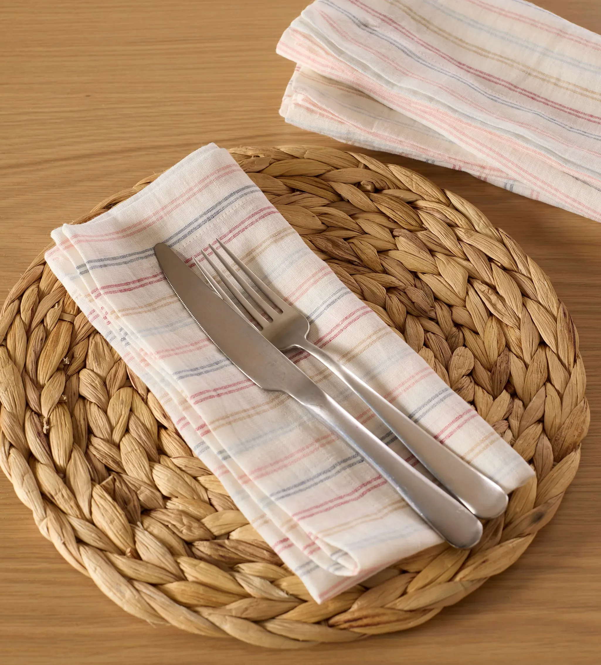 Olivia Stripe Linen Napkins Set of 4 - Striped, Linen product
