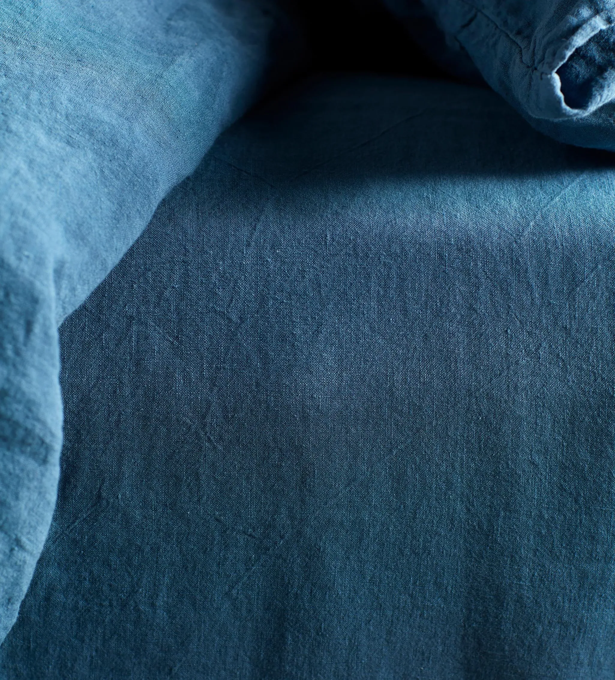 Peacock Fitted Sheet - Blue, Linen product
