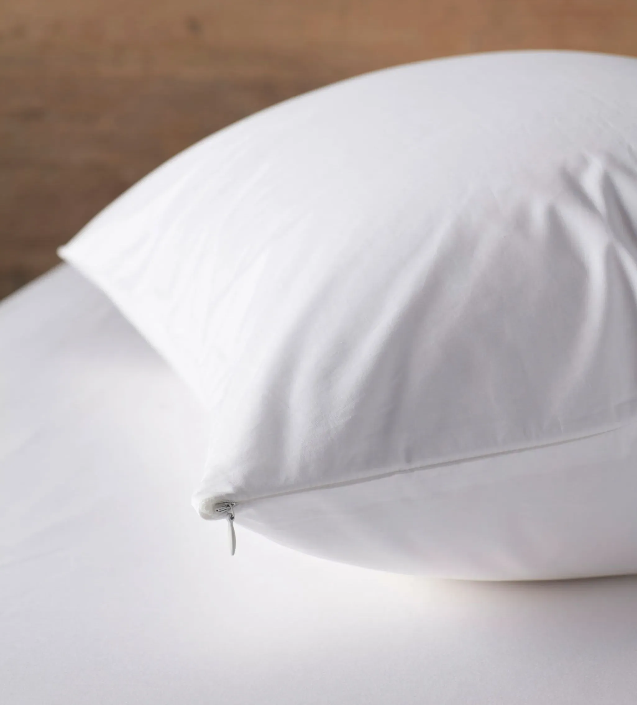 Pillow Protector with Hidden Zip - White, Cotton Percale product