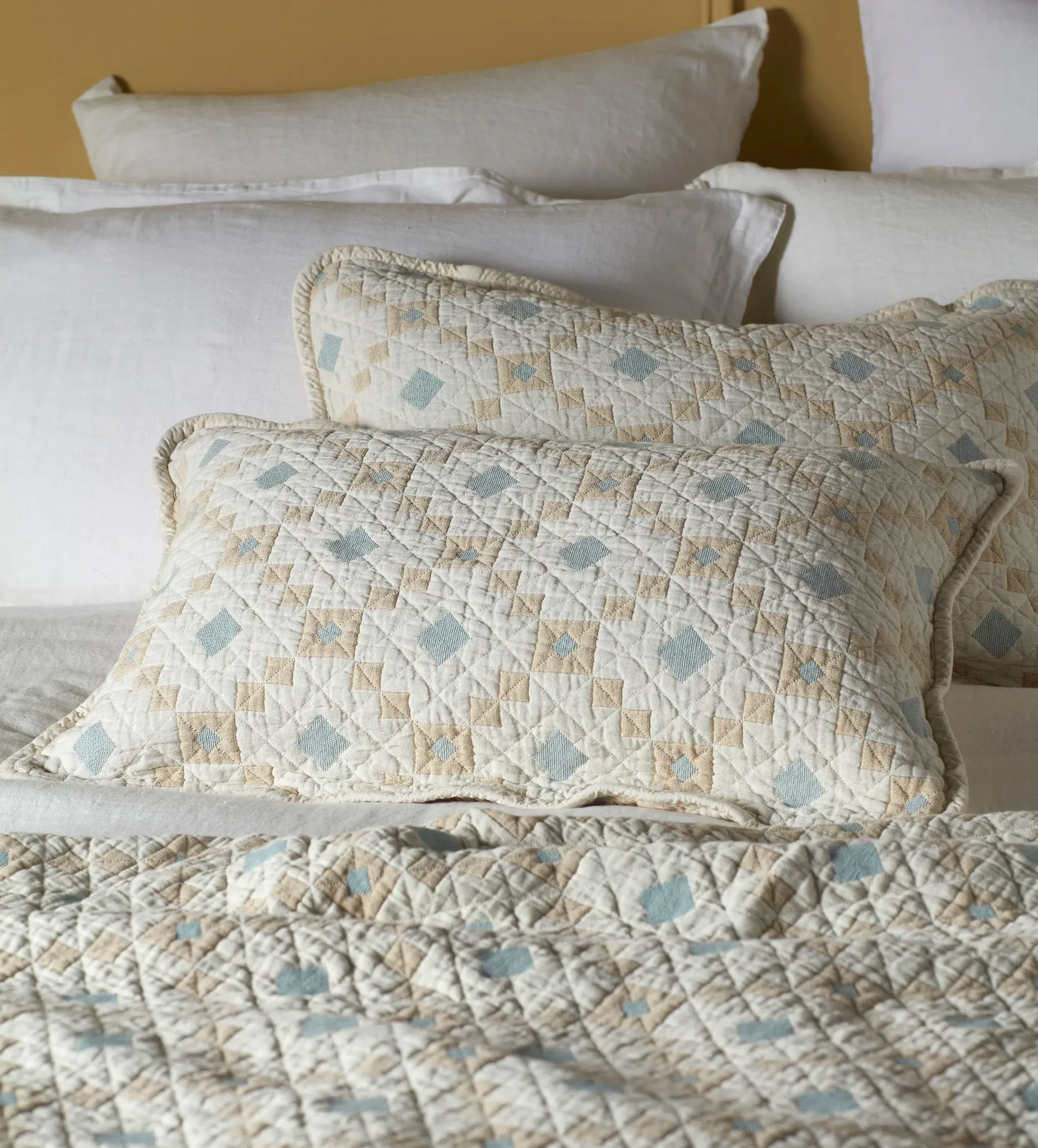 Pippa Patchwork Quilted Cushion Cover - Cotton product