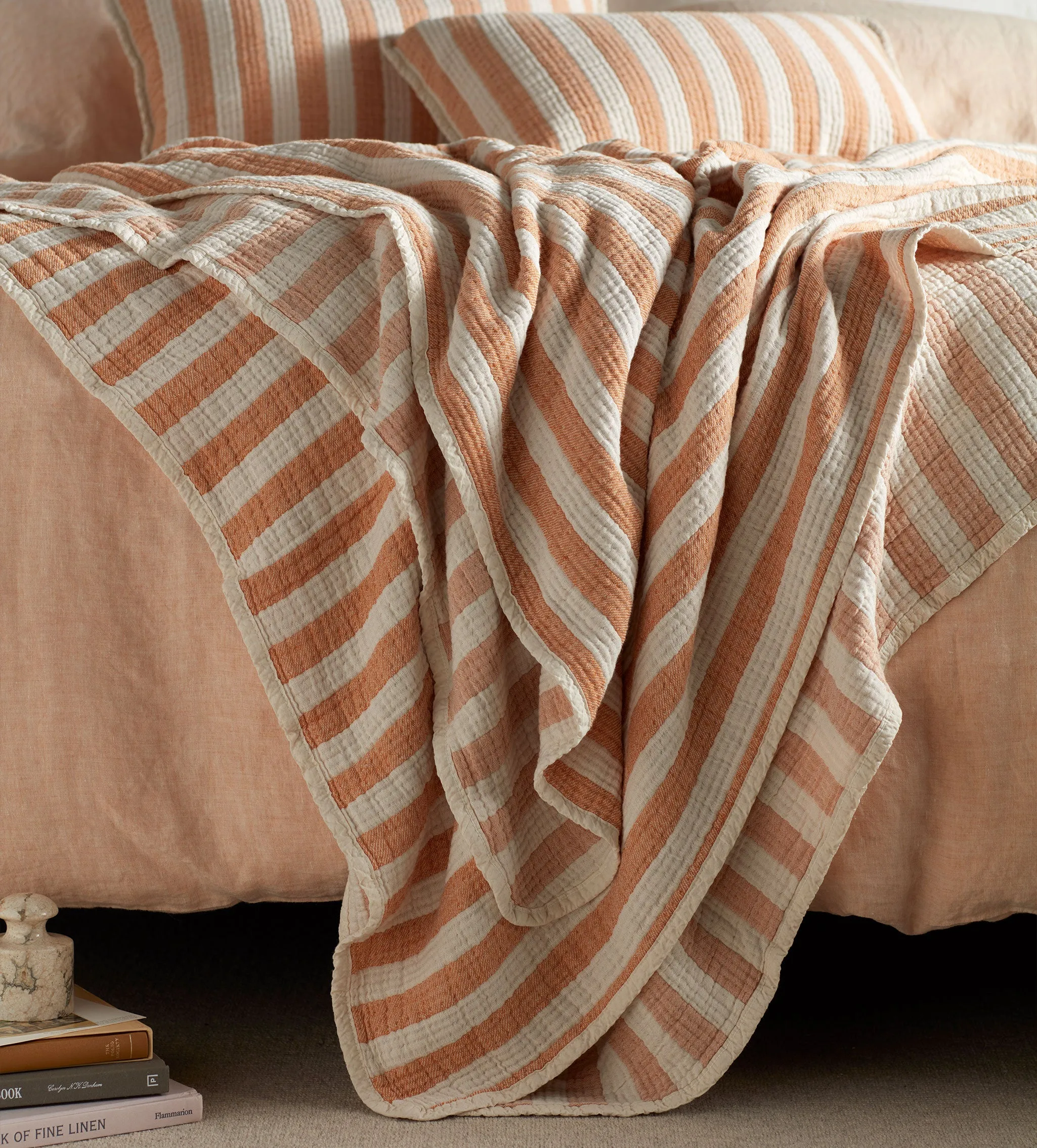 Reggie Stripe King Size Cotton Throw - Butterscotch product