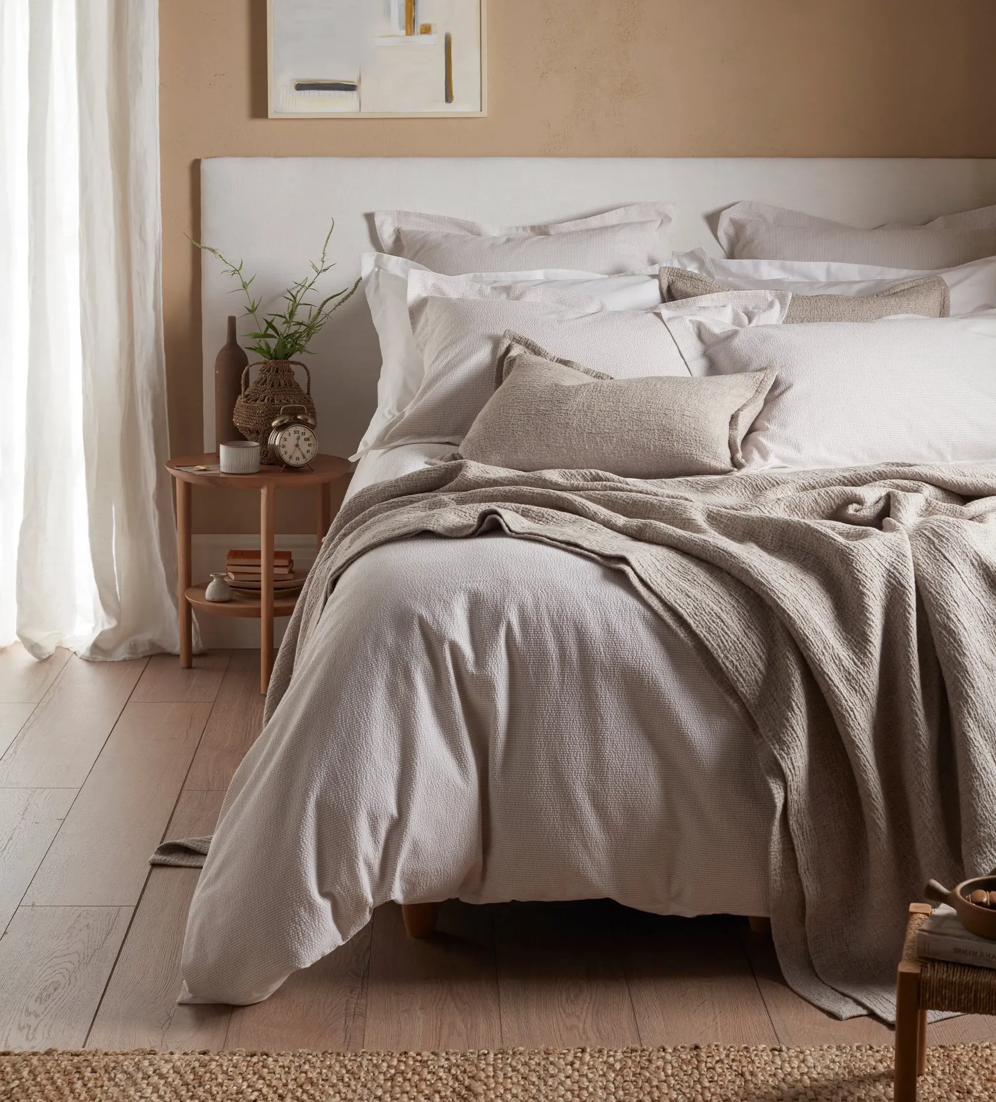 Seersucker Stripe Duvet Cover - Natural, Cotton product