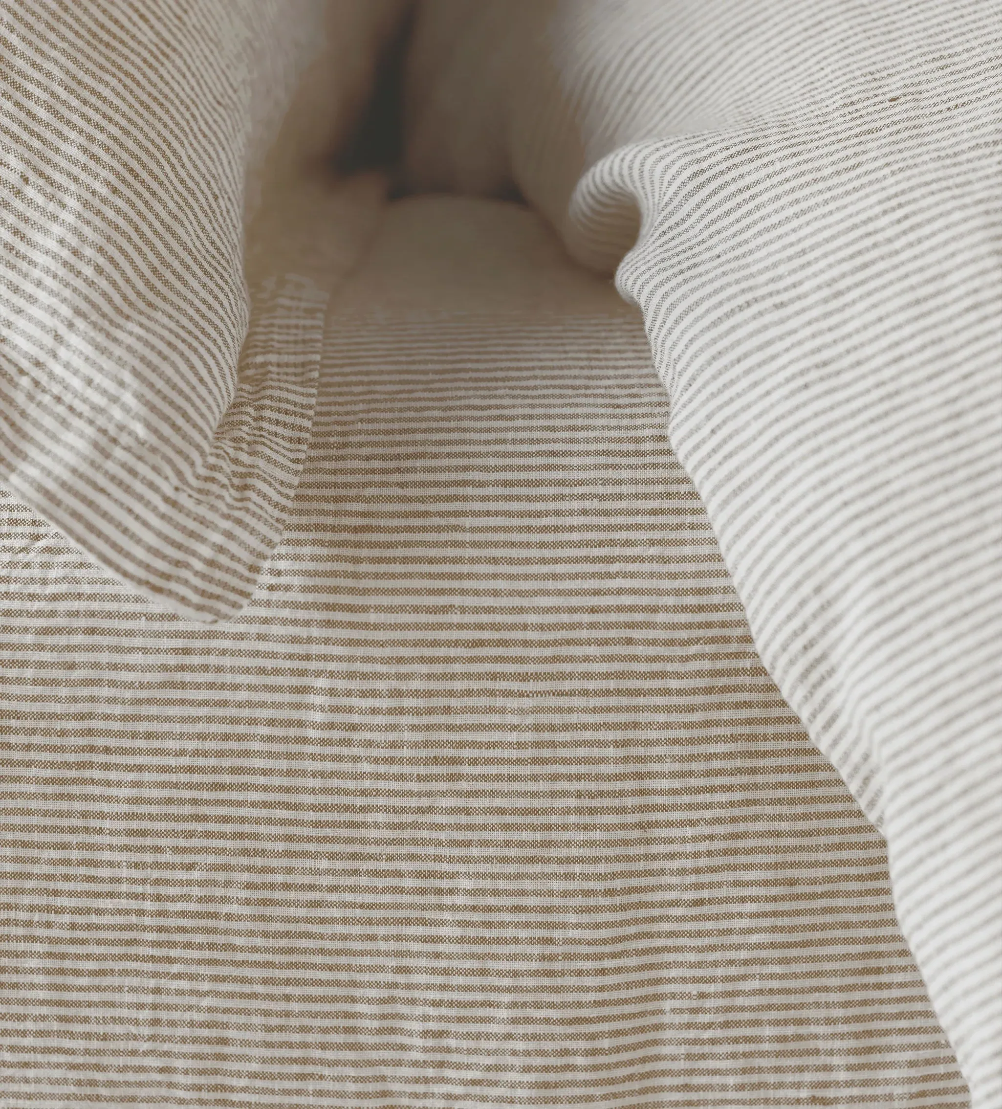 Sid Stripe Fitted Sheet - Natural, Linen product