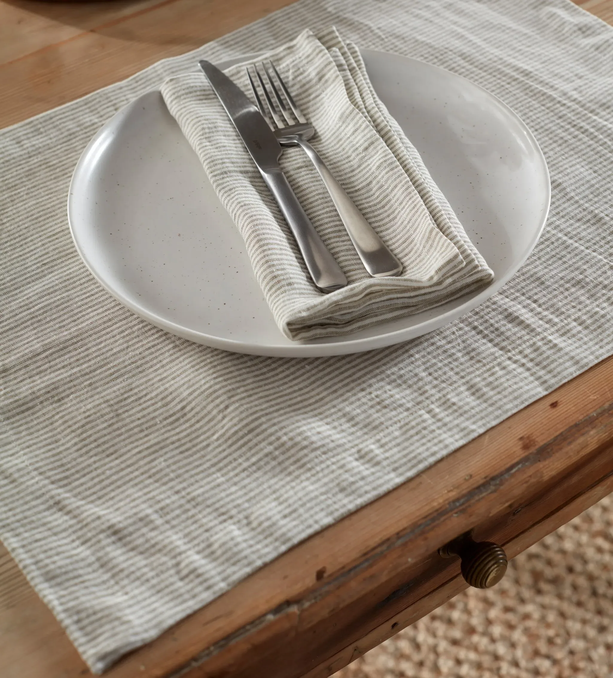 Sid Stripe Linen Placemats Set of 2 - Natural product