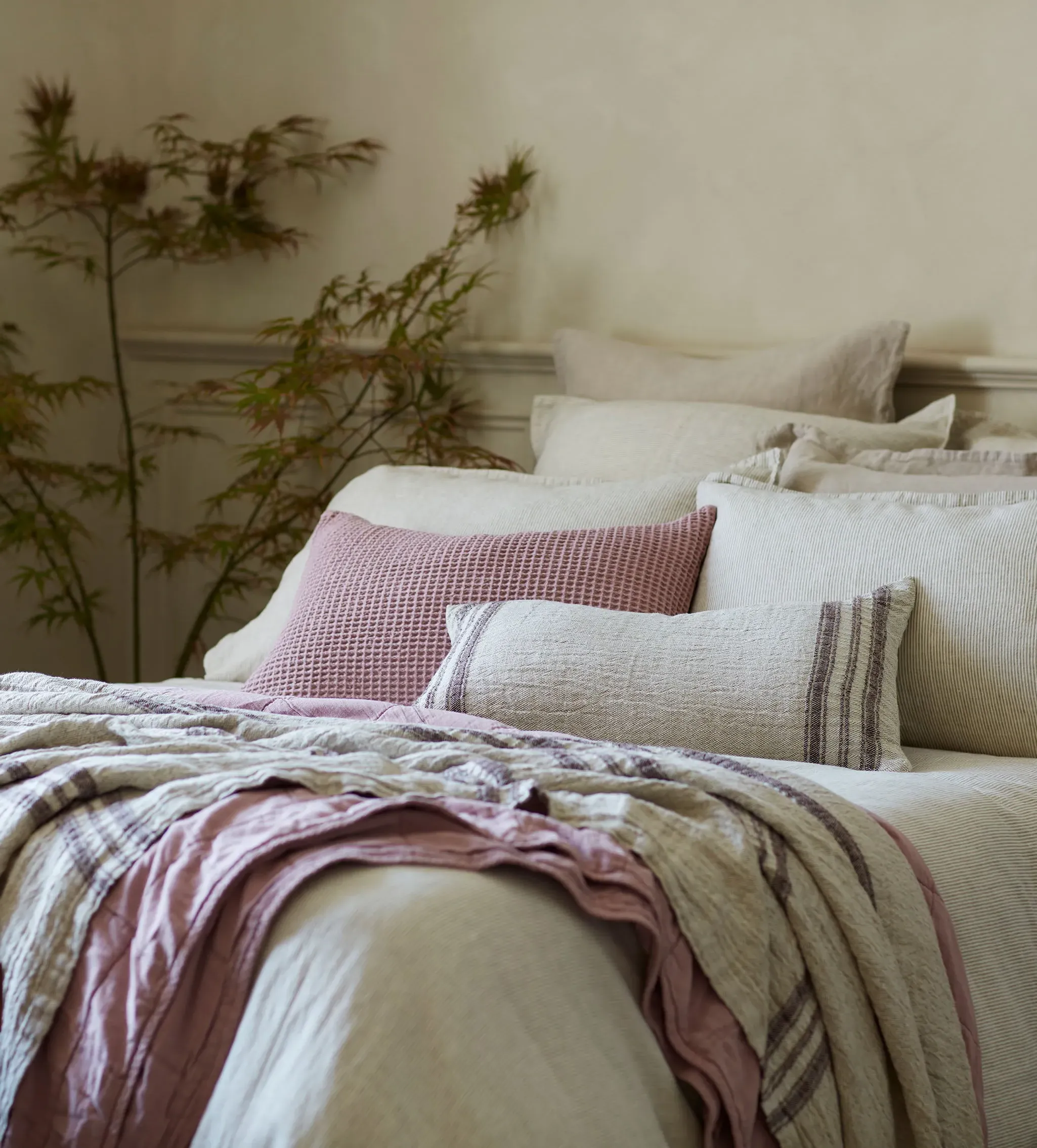 Sid Stripe Oxford Pillowcase - Natural, Linen product