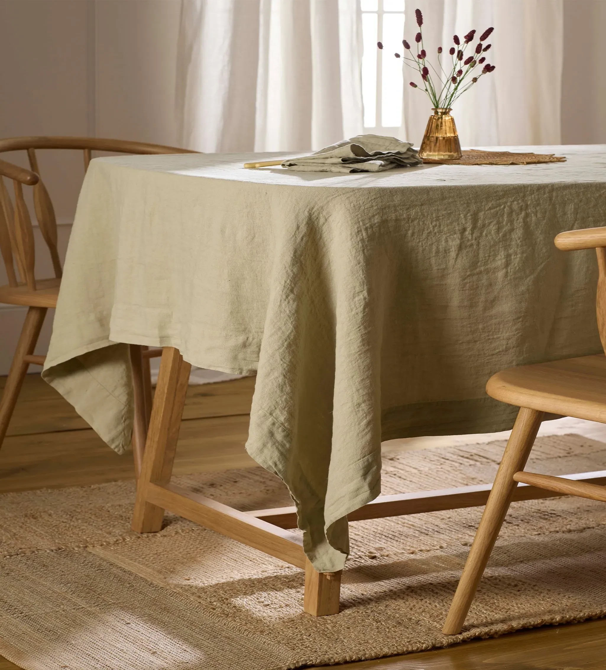 Soft Sage Linen Tablecloth - Sage Green, Linen product
