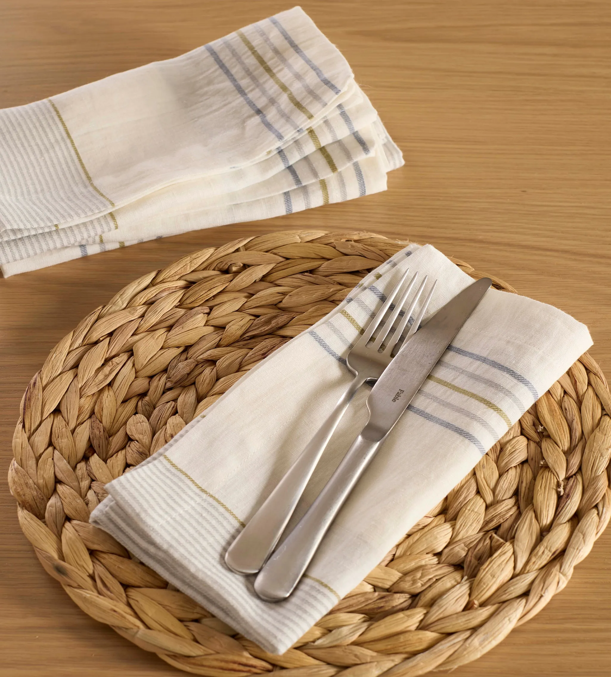Sophie Stripe Napkins Set of 4 - Cream, Linen product