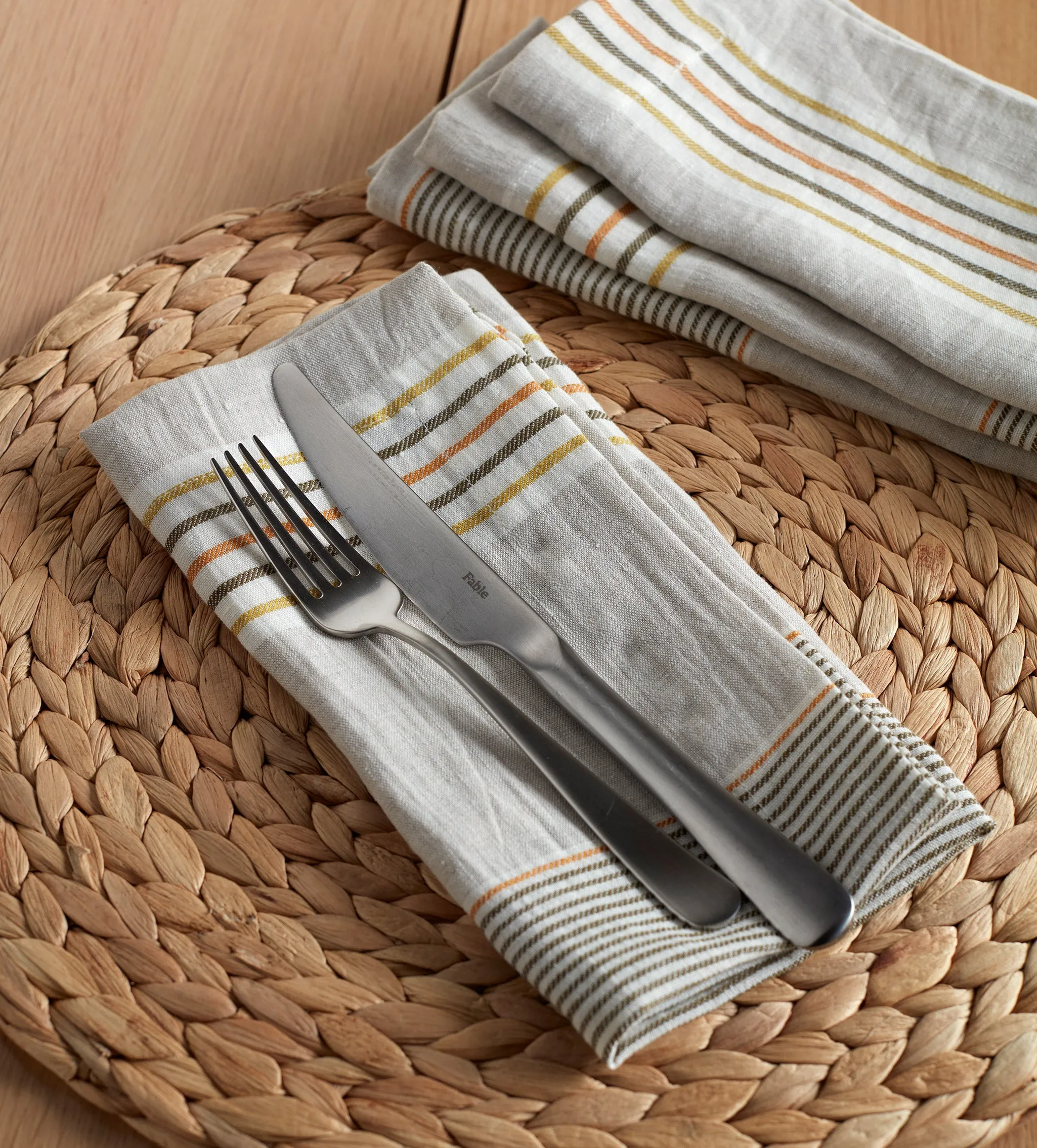 Sophie Stripe Napkins Set of 4 - Olive, Linen product