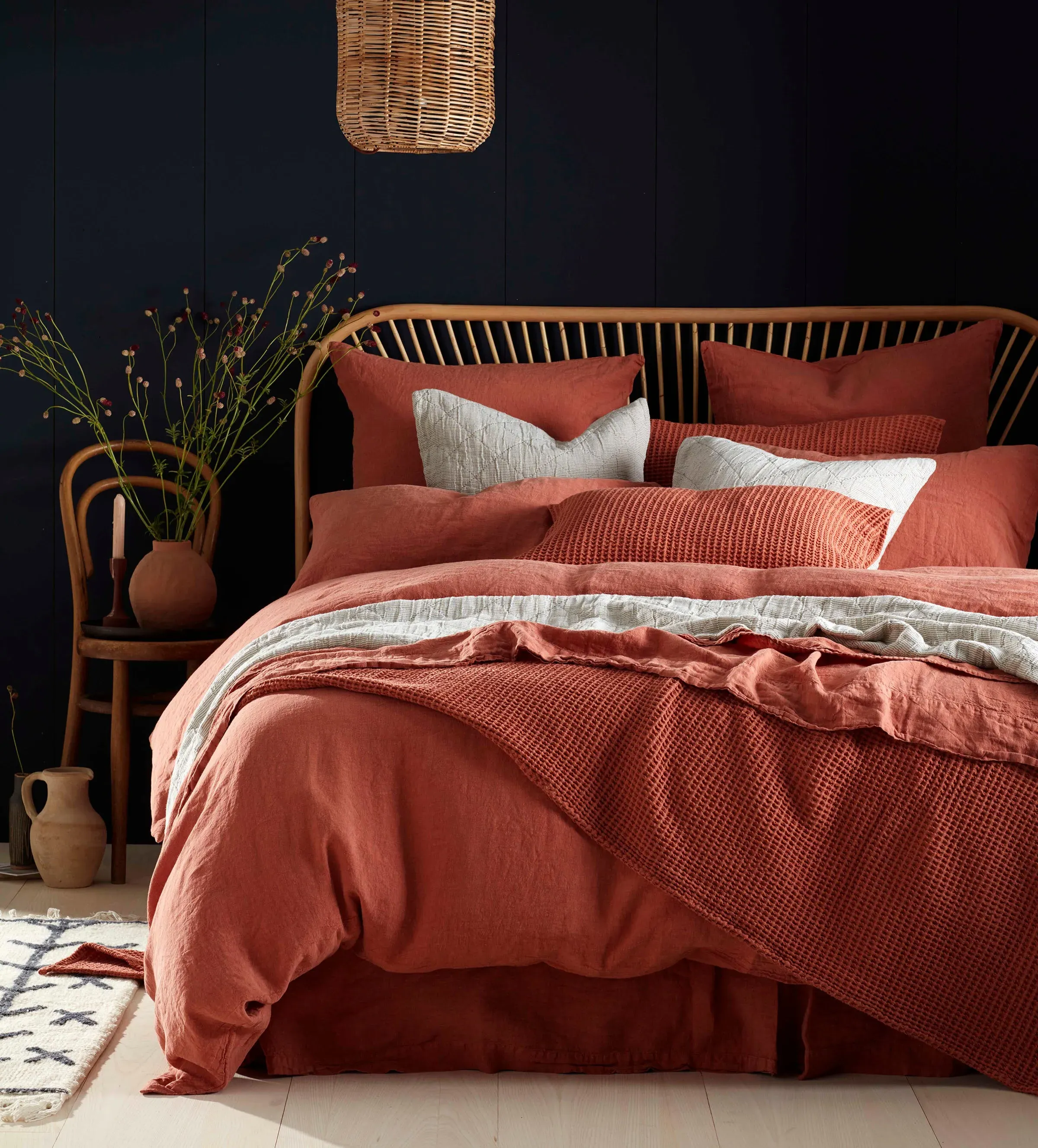 Spice Duvet Cover - Terracotta, Linen product