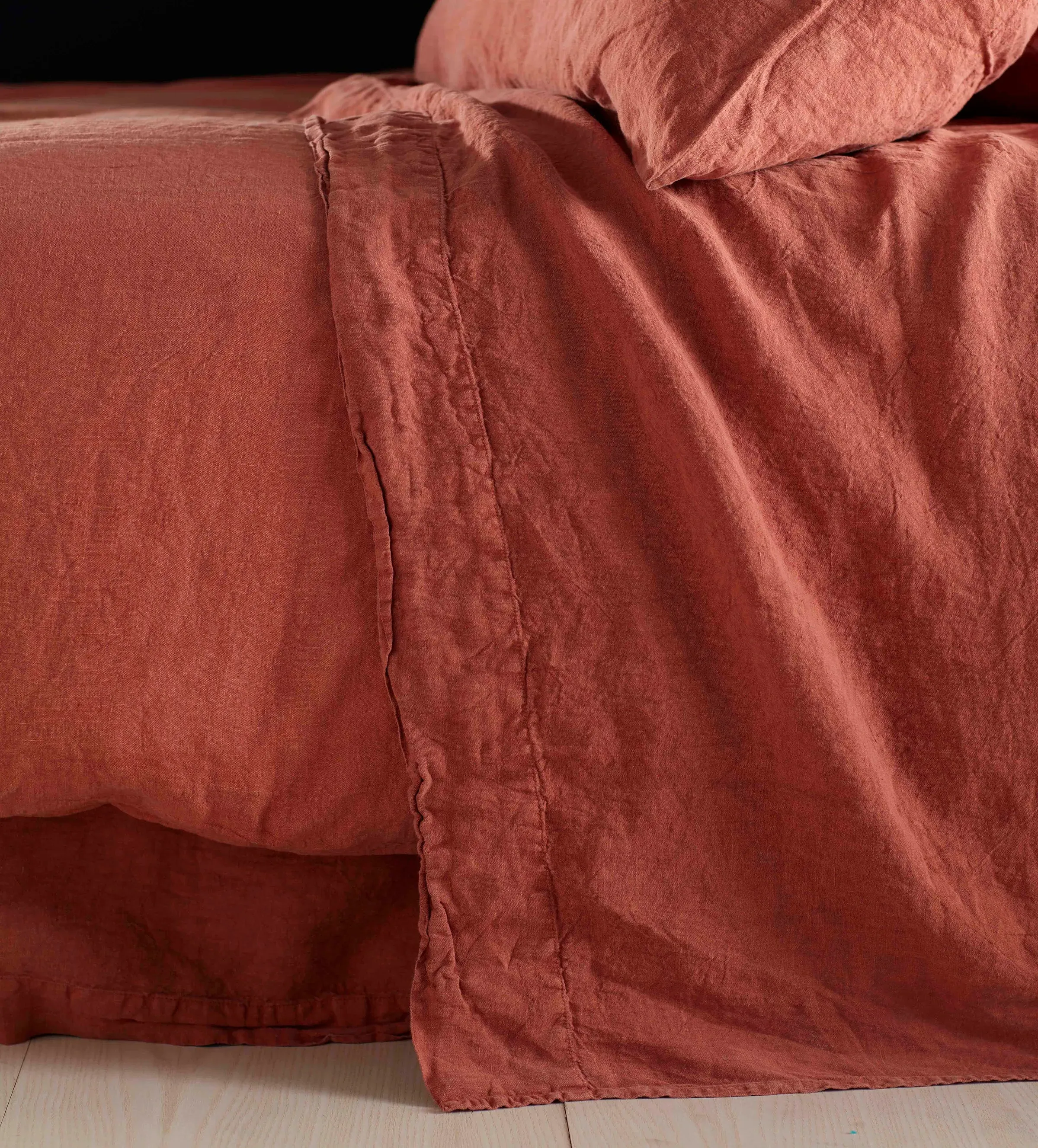 Spice Flat Sheet - Burnt Orange, Linen product
