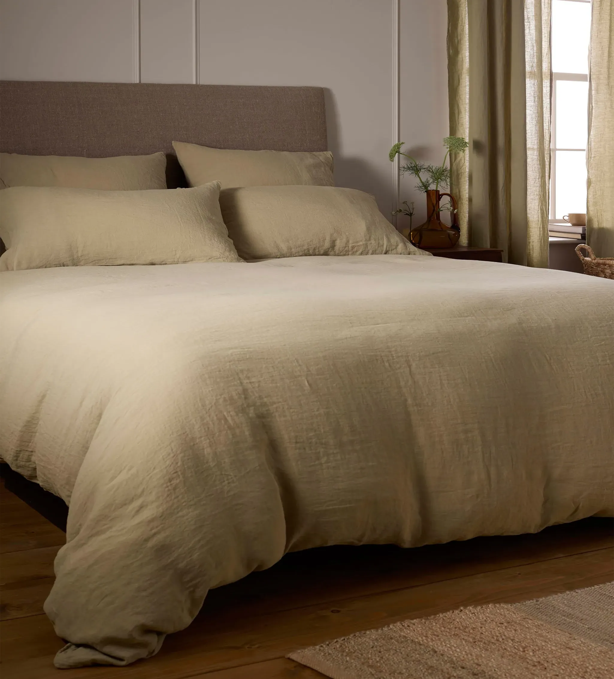 Square Linen Pillowcase - Soft Sage product