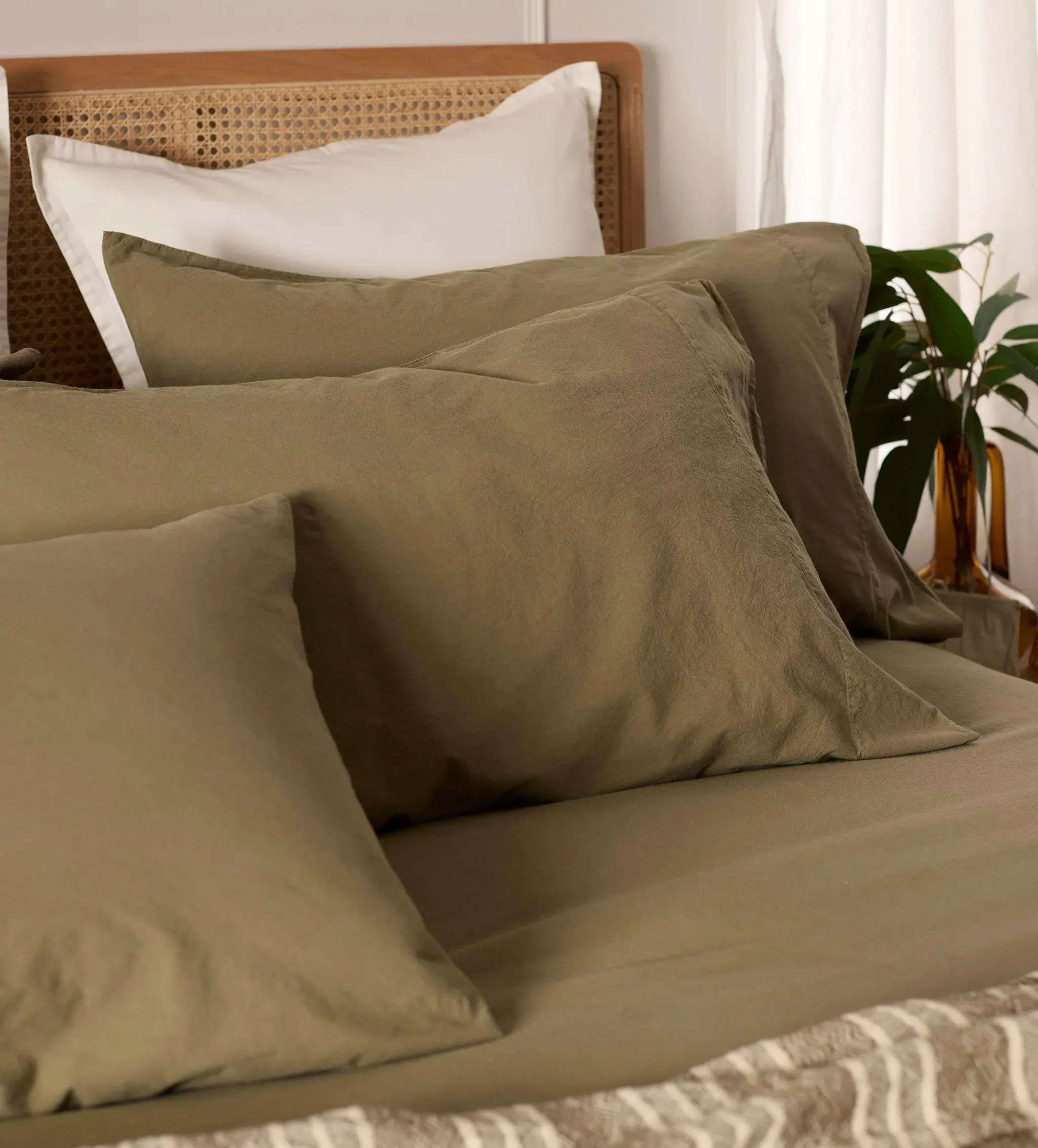 Super King Pillowcase with Envelope Closure - Khaki, Organic Cotton product