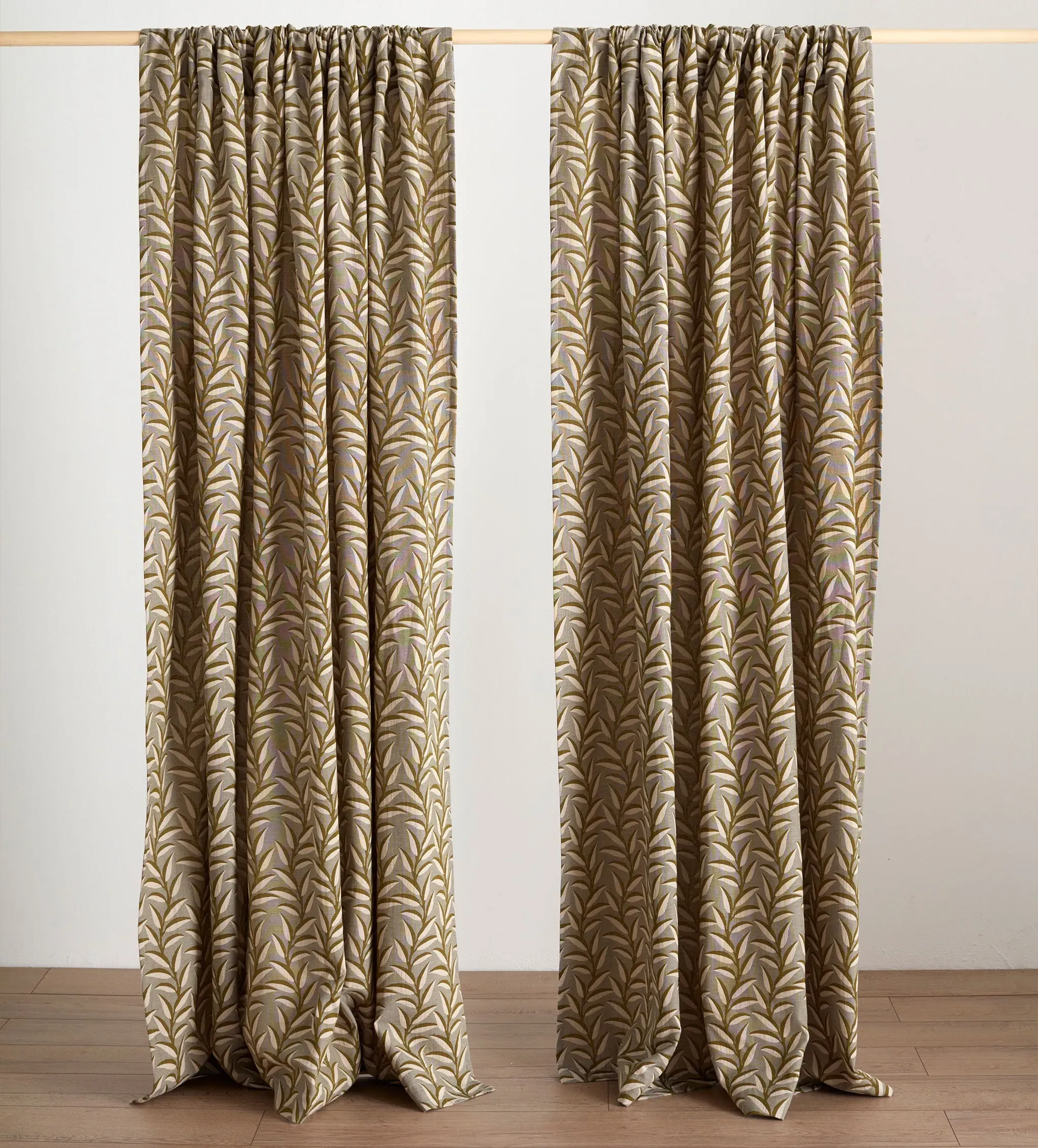 Tabitha Loop Top Curtain Pair - Green, Cotton product