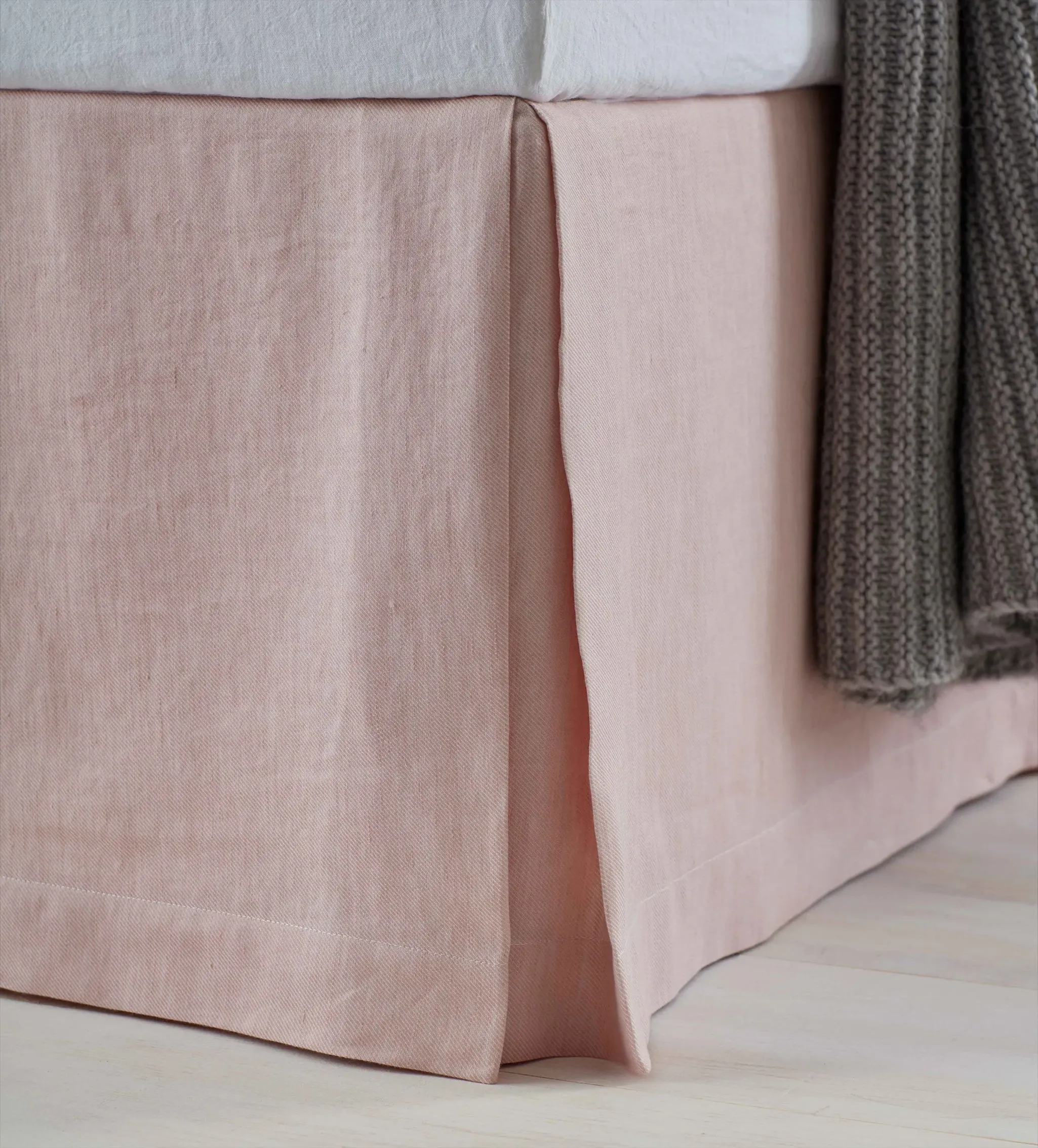 Twill Bed Valance - Blush Pink, Cotton Linen product