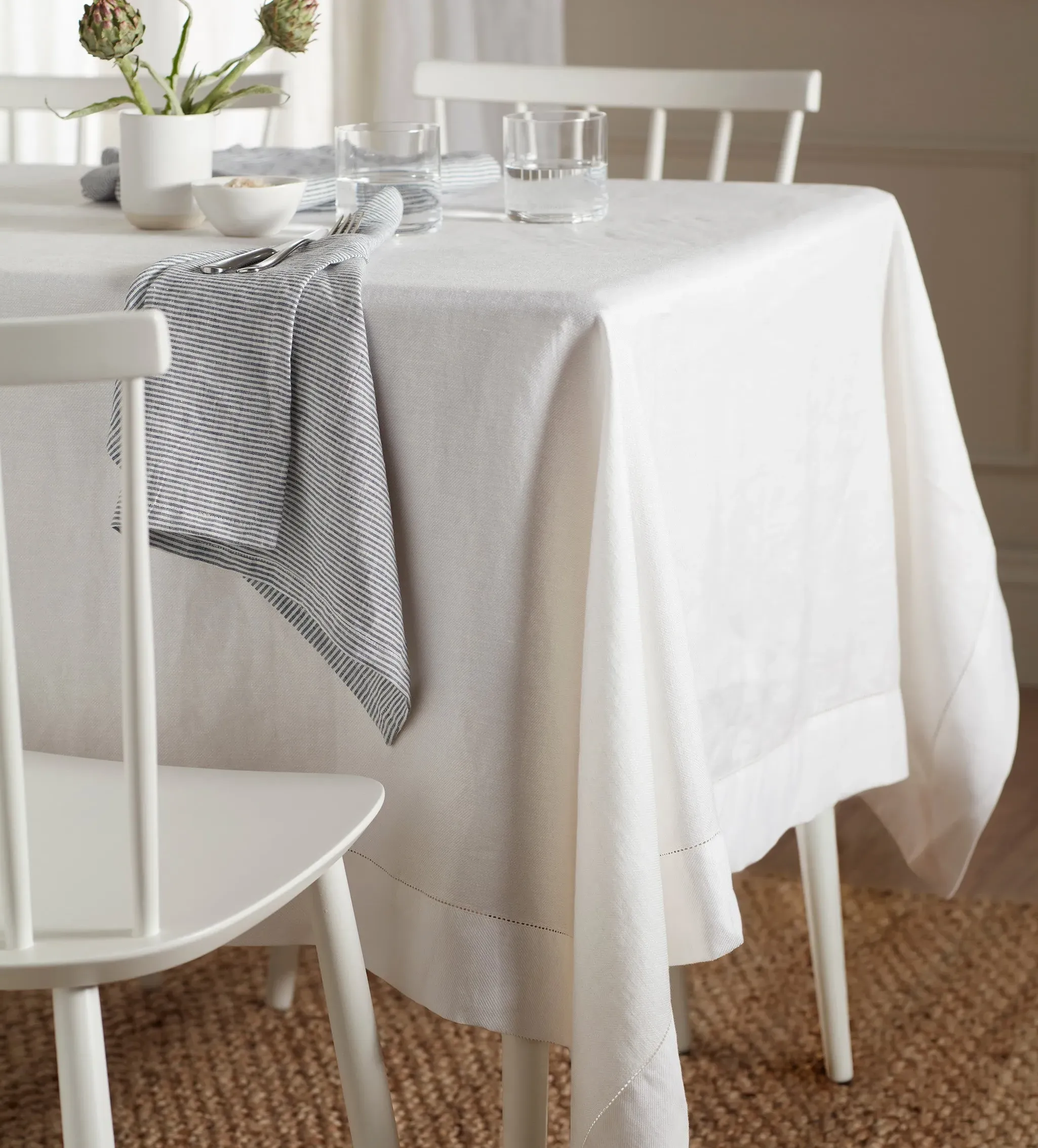 Twill Cotton Linen Tablecloth - Off White product