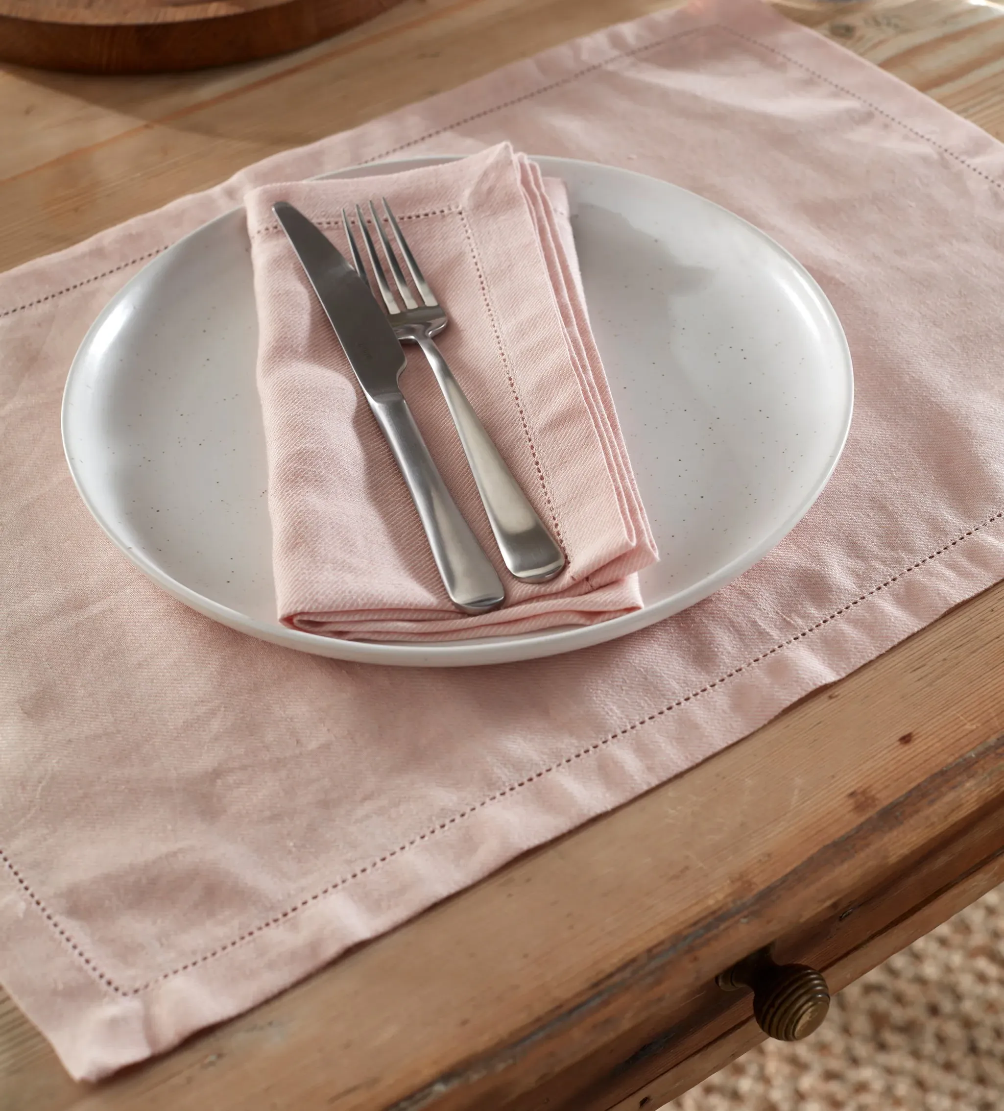 Twill Placemats Set of 2 - Blush Pink, Cotton Linen product