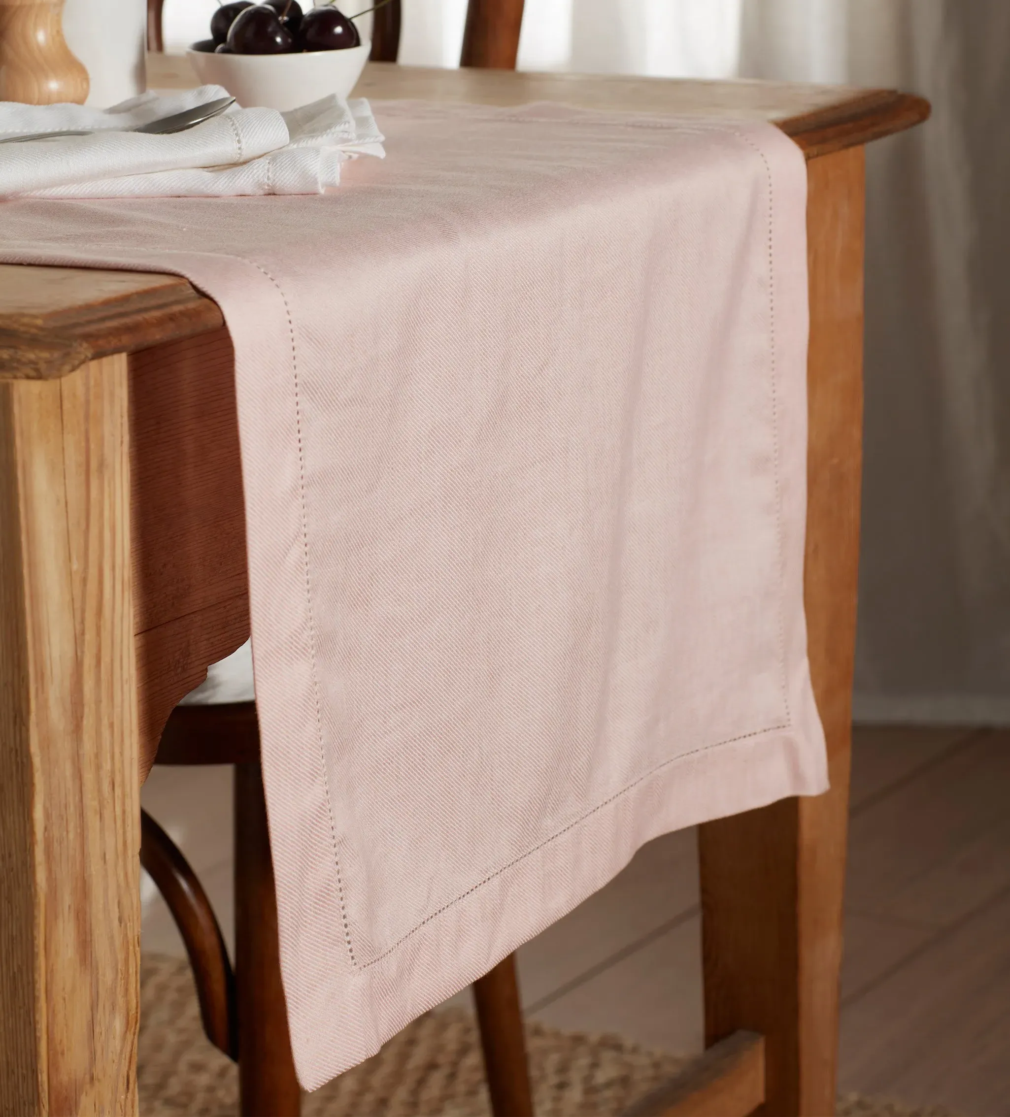 Twill Table Runner - Blush Pink, Cotton Linen product
