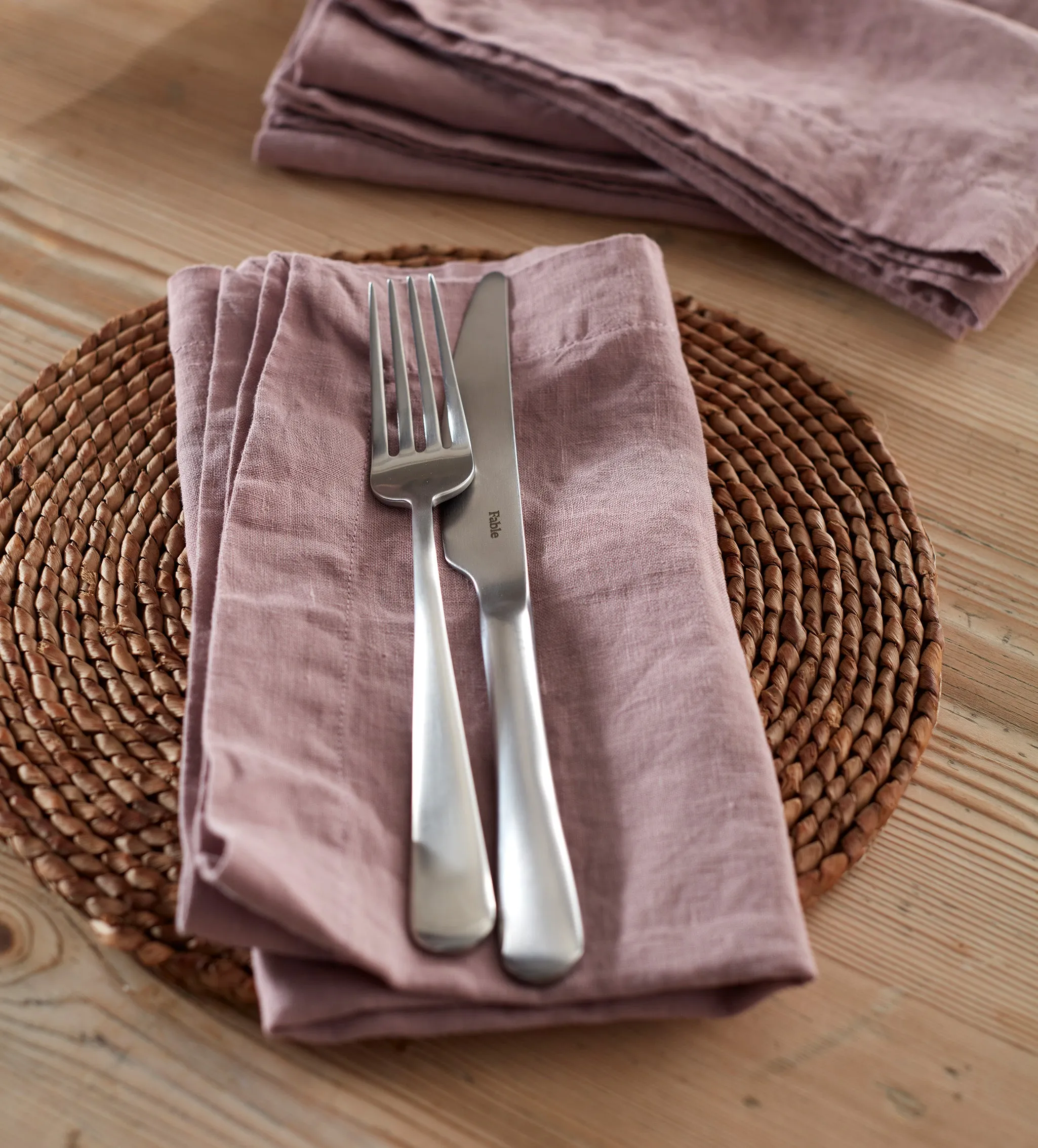 Vintage Rose Linen Napkins Set of 4 - Pink, Linen product