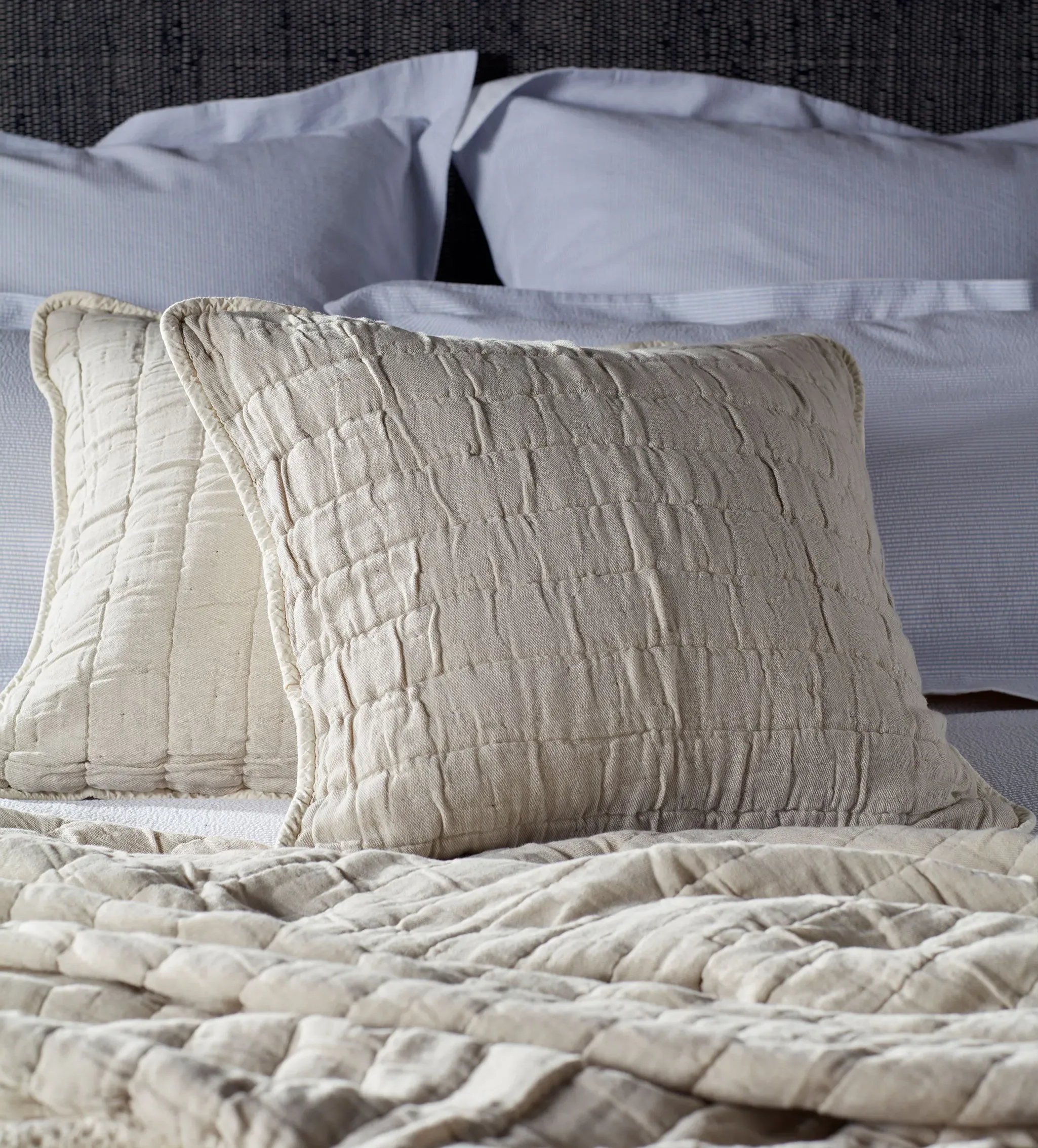 Vivienne Quilted Cushion Cover - Natural, Cotton product