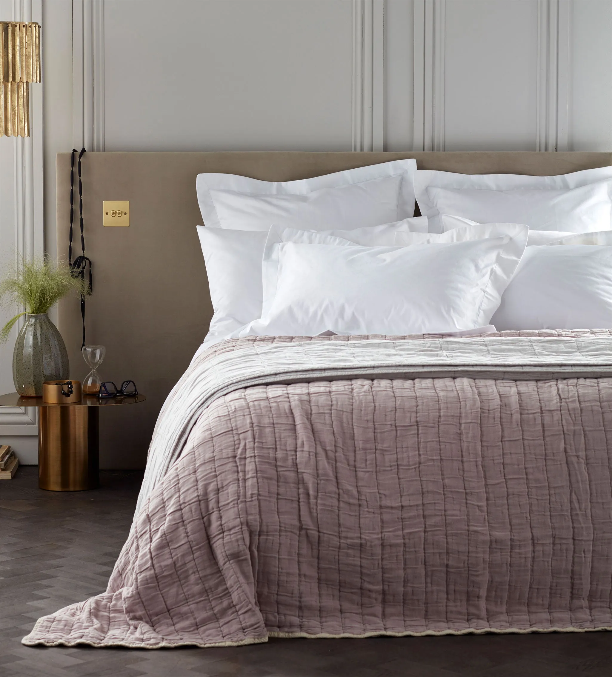 Vivienne Quilted Throw Reversible - Vintage Rose, Cotton product