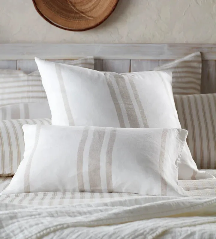 Wide Stripe Cushion Cover - Natural, Cotton Linen product
