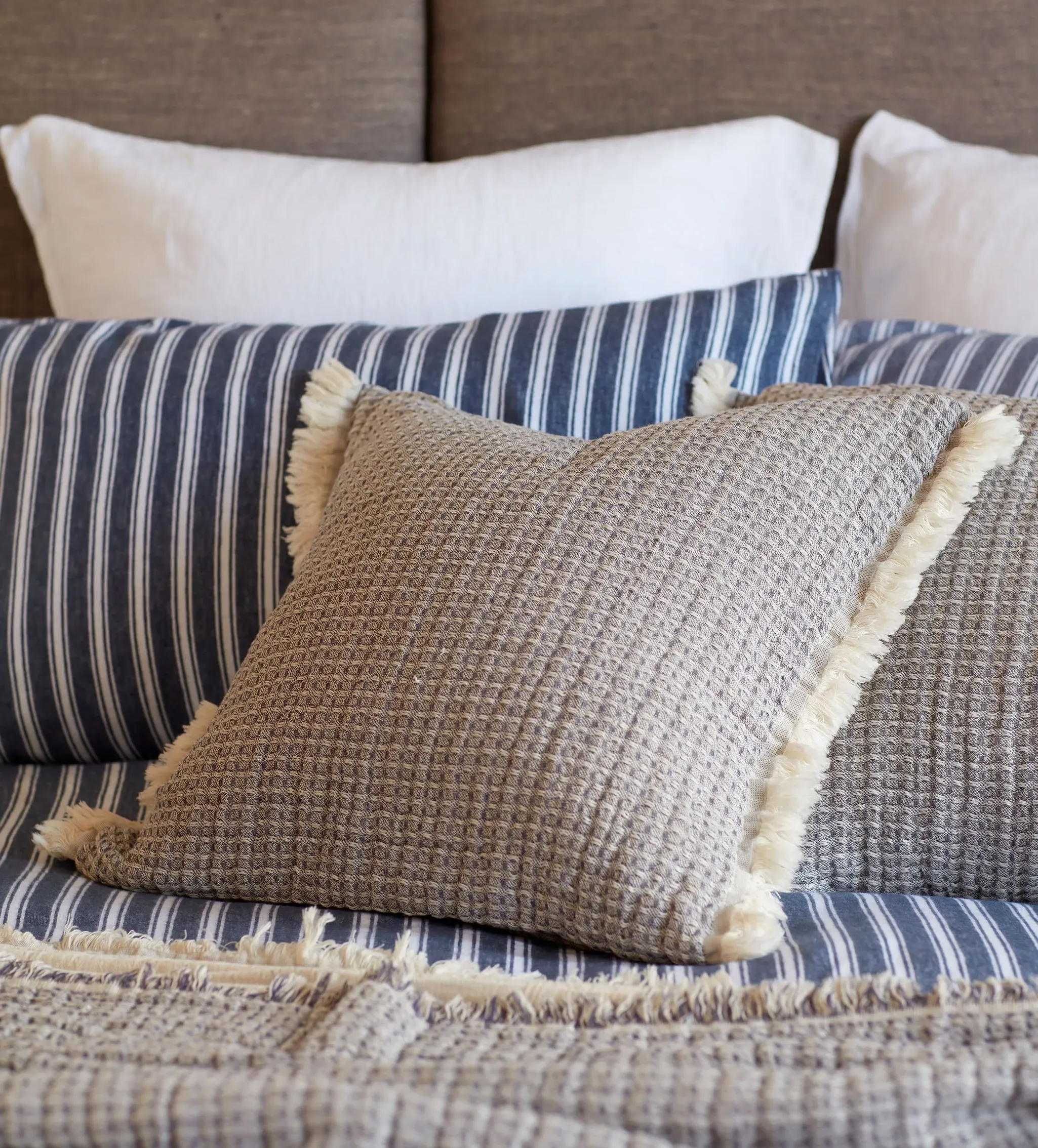 Willow Waffle Cushion Cover - French Blue, Cotton product