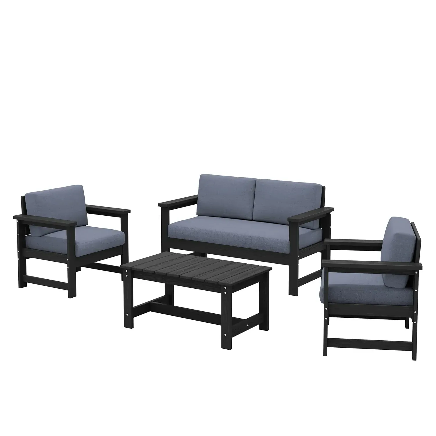 HDPE 4-Piece Outdoor Deep Seating Sofa Set with Coffee Table product