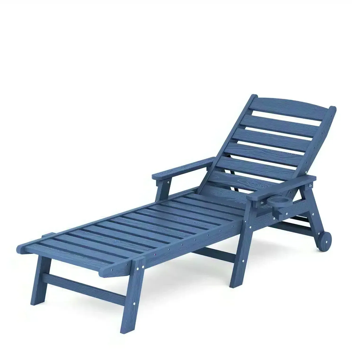 HDPE Poly Sun Lounger Reclining with Wheels & Cup Holder product
