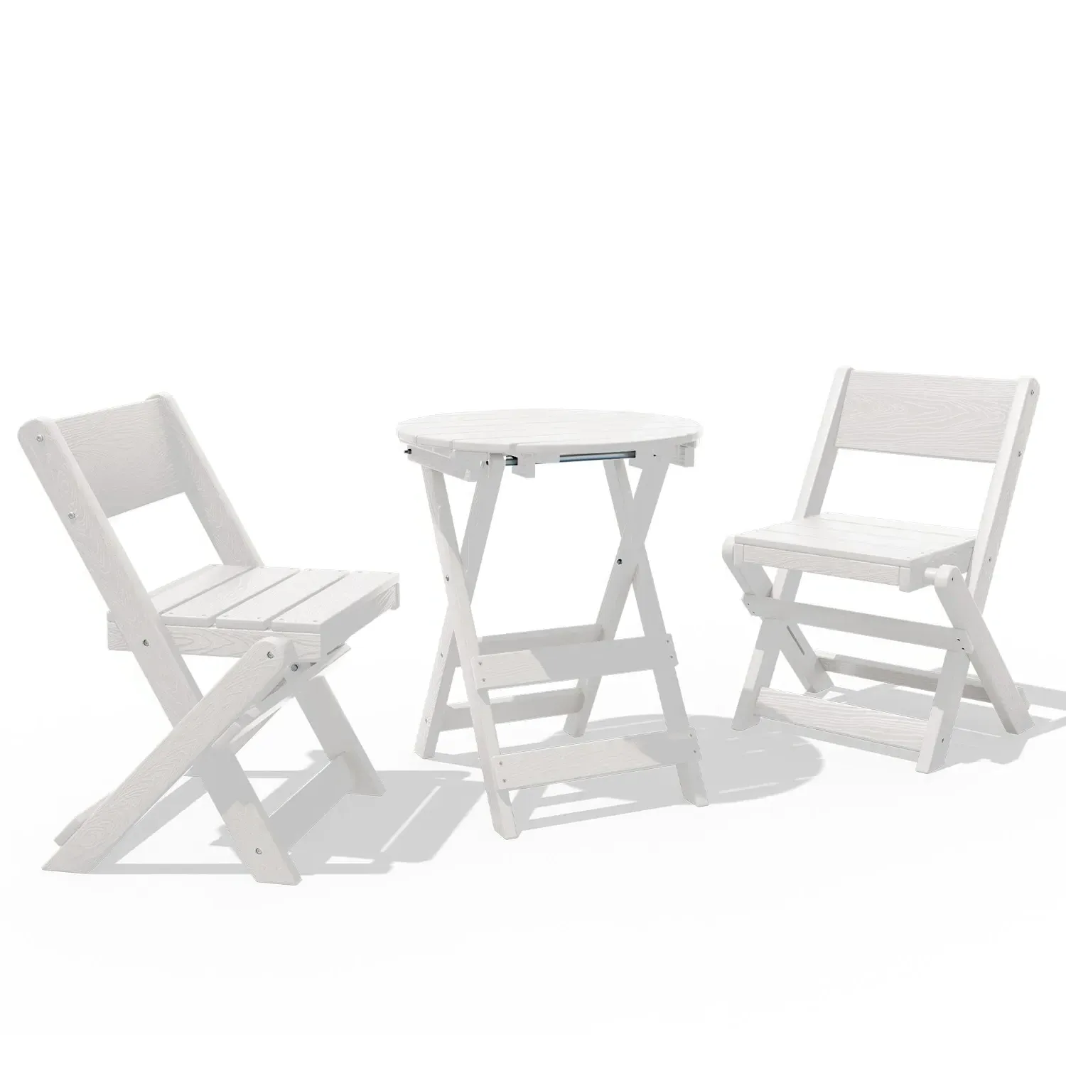 Outdoor 3-Piece Foldable Bistro Set with Side Table - HDPE product