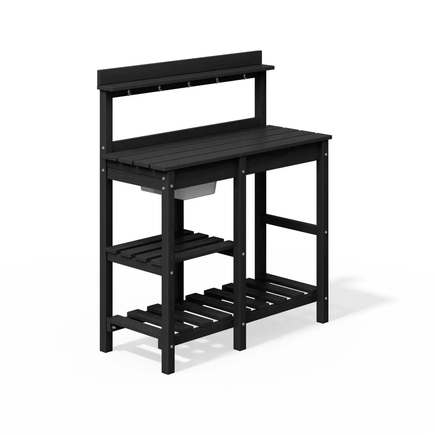 Outdoor Potting Bench Table with Storage Shelves - HDPE product