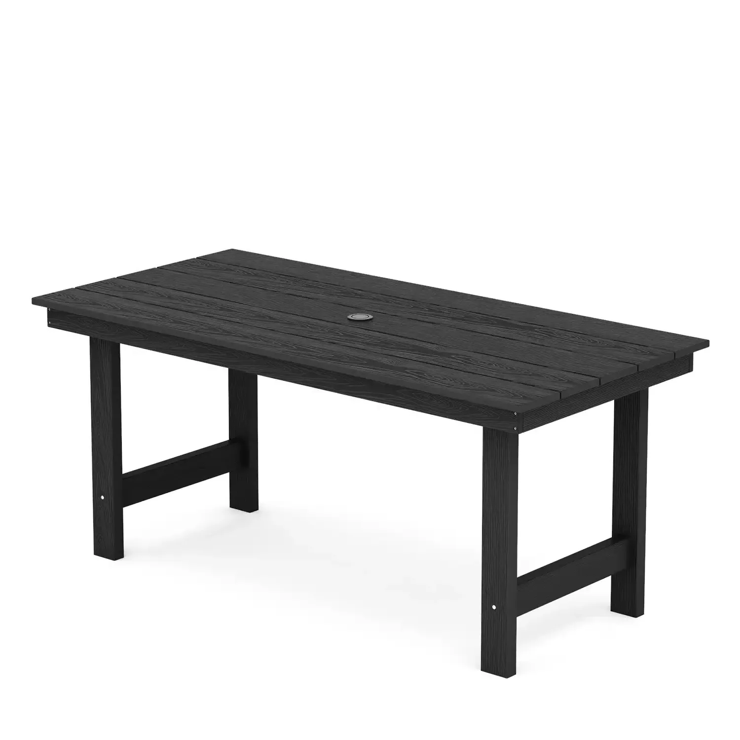 Rectangular Outdoor Dining Table with Umbrella Hole - HDPE product
