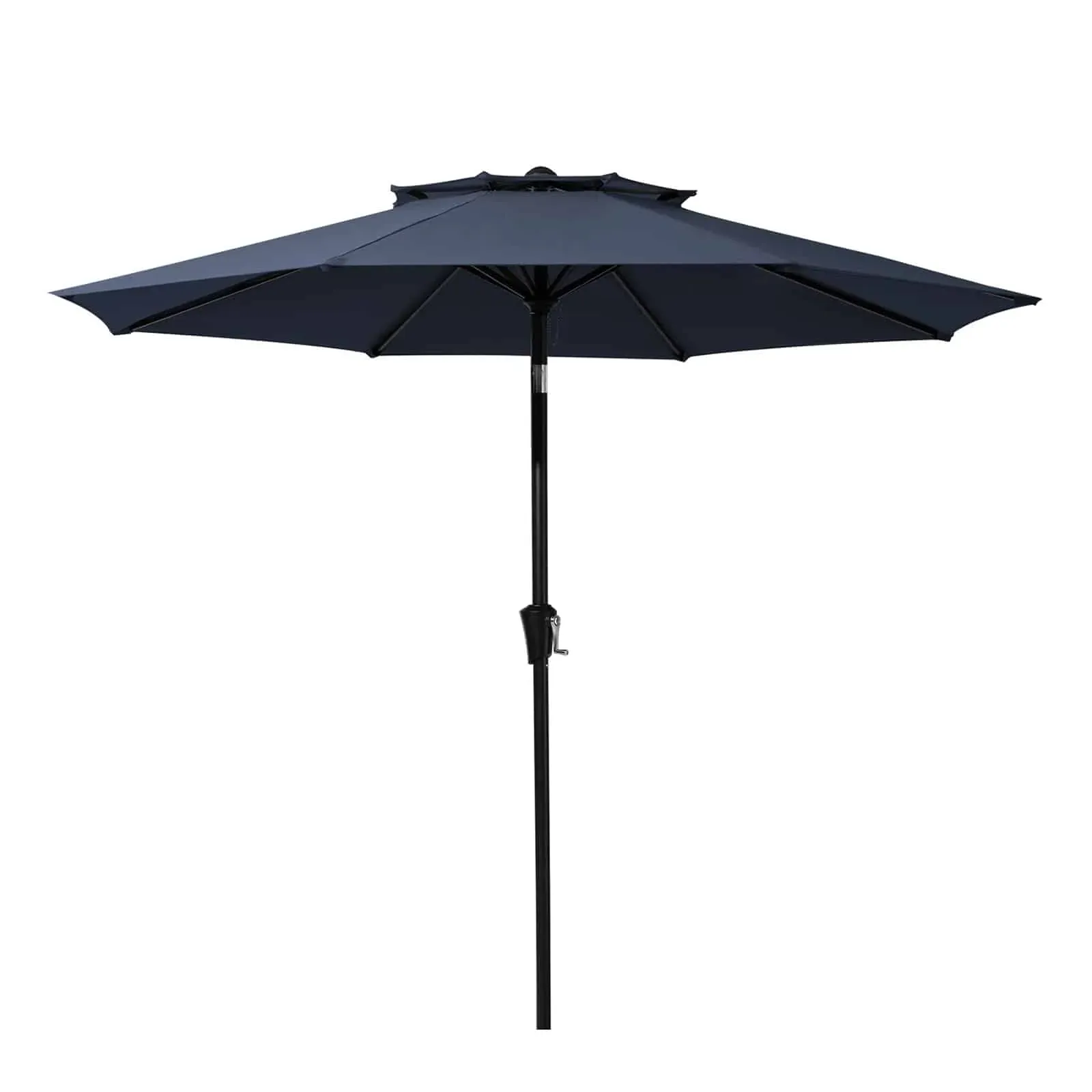 Serwall 9ft Double Top Round Tilt Patio Umbrella - Beige, Navy product