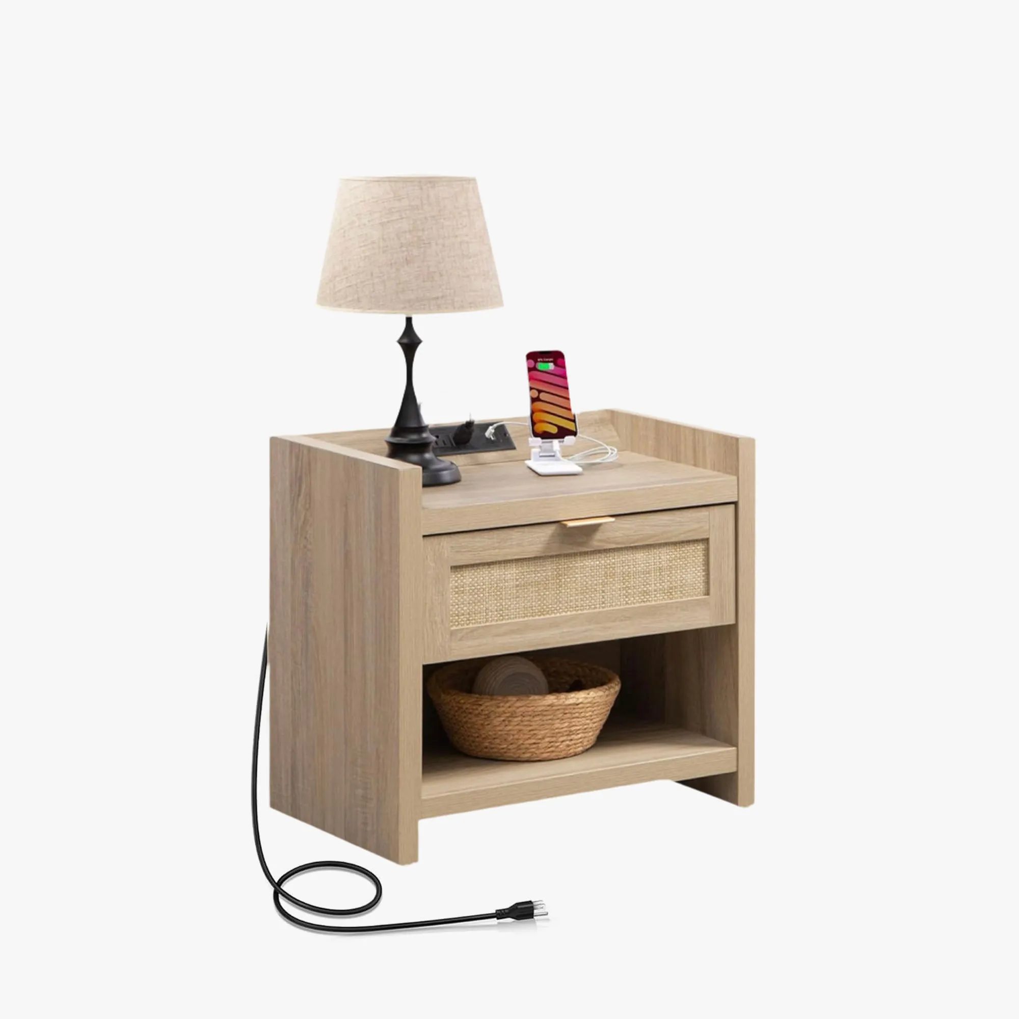 Savanna 6 Drawer Dresser with Charging Station - Oak, Wood product