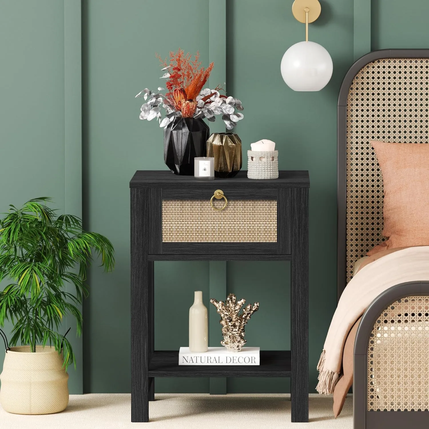 Savanna Buffet Cabinet with Doors - White, Rattan product