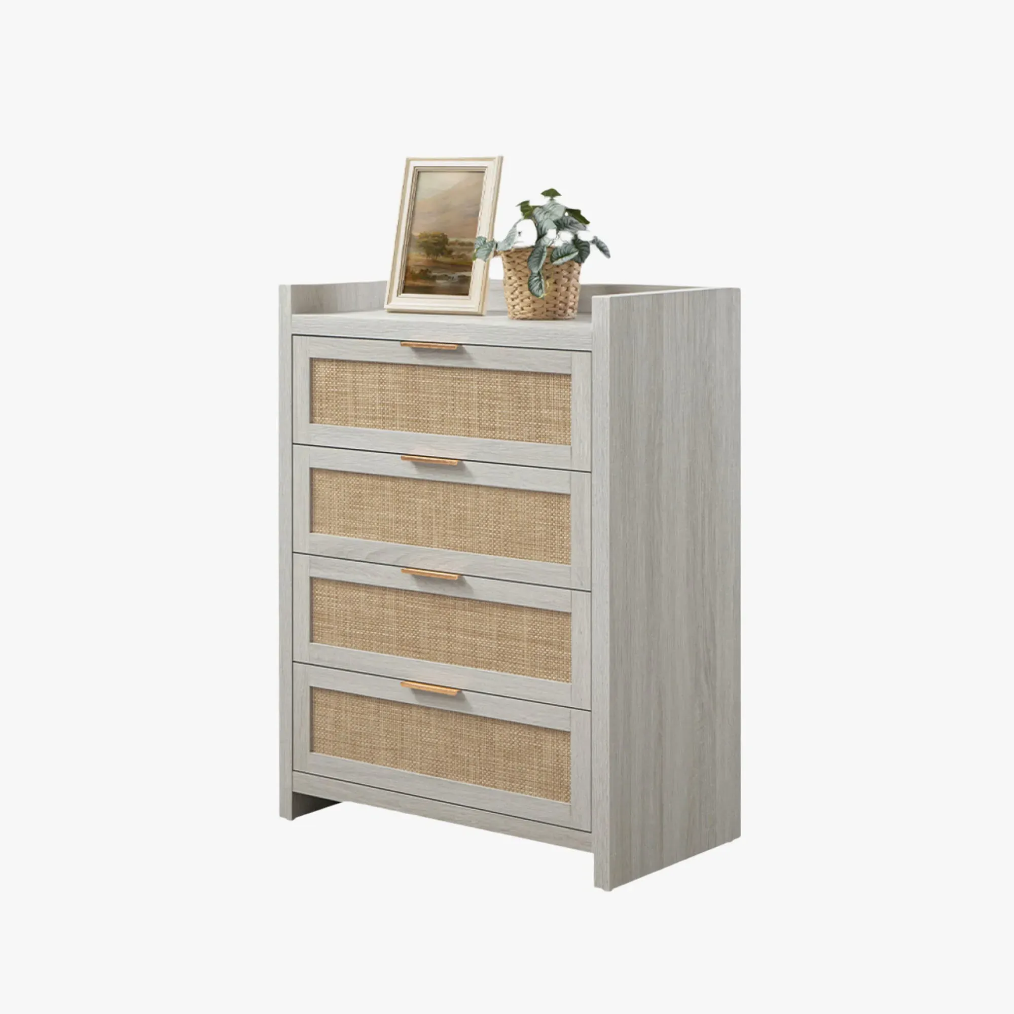 Willow Rustic 4-Drawer Sideboard Buffet Cabinet - Rattan, MDF product