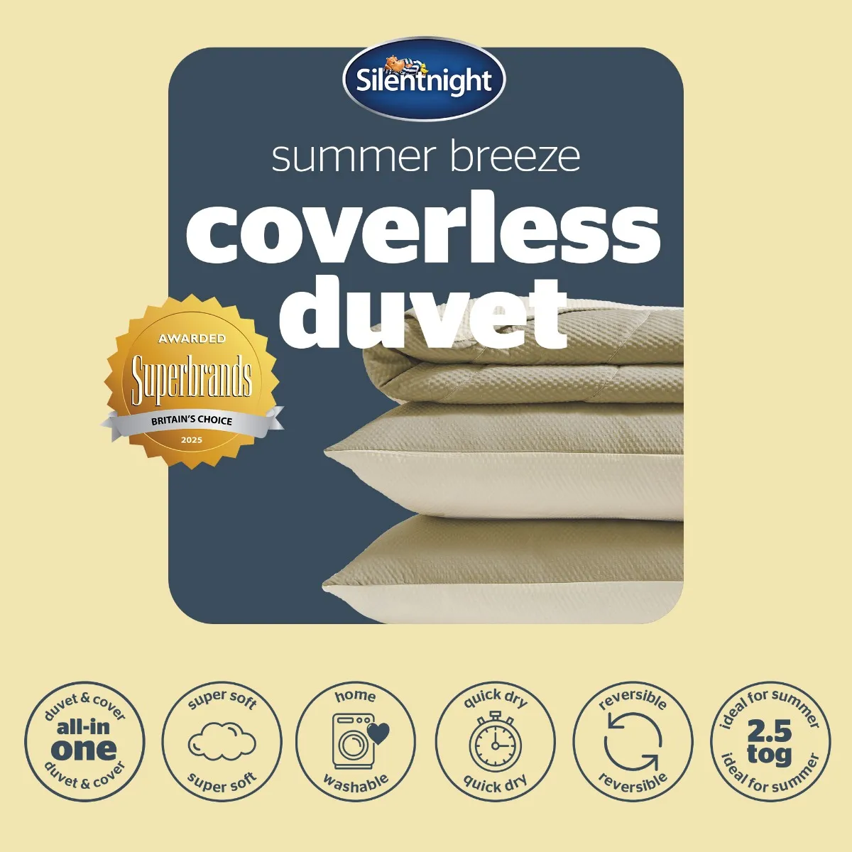 Coverless Duvet Set 2.5 Tog Single - Sage/Cream product