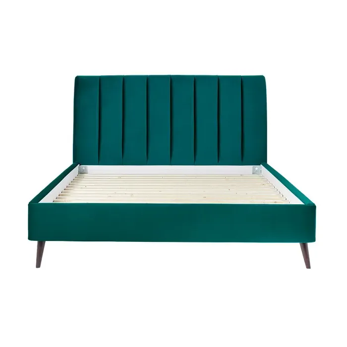 Double Bed Frame - Silver, Oak Wood